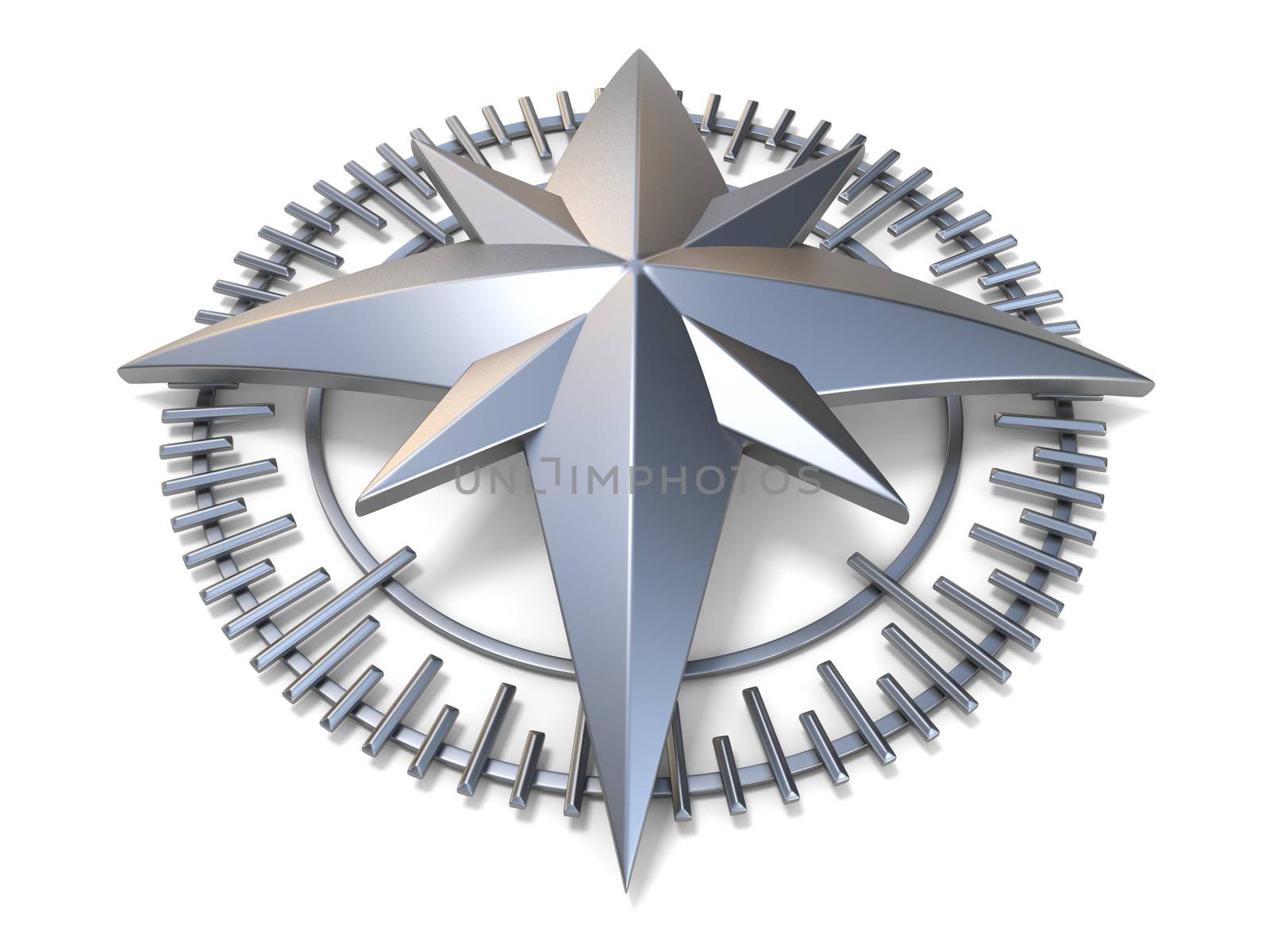 Metallic compass rose 3D by djmilic