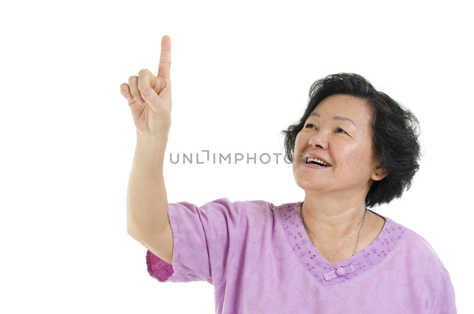 Senior adult woman hand pointing by szefei