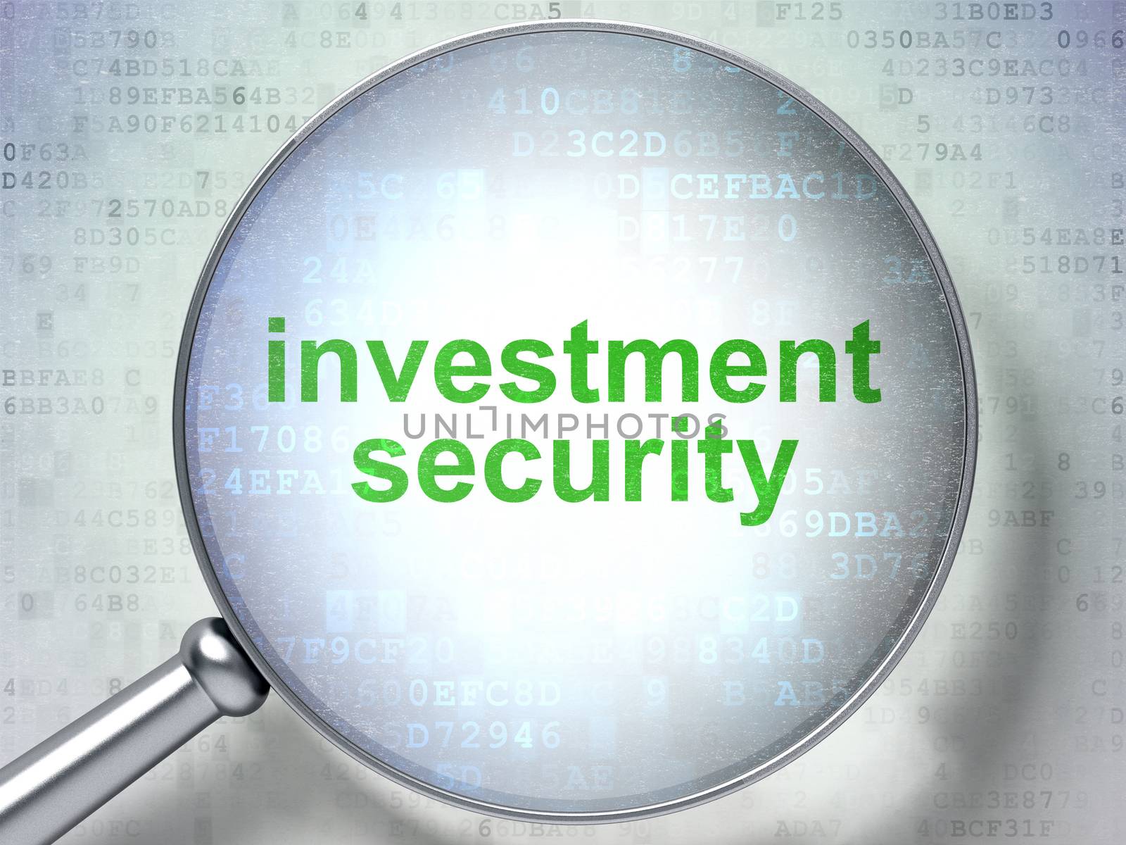 Privacy concept: Investment Security with optical glass by maxkabakov