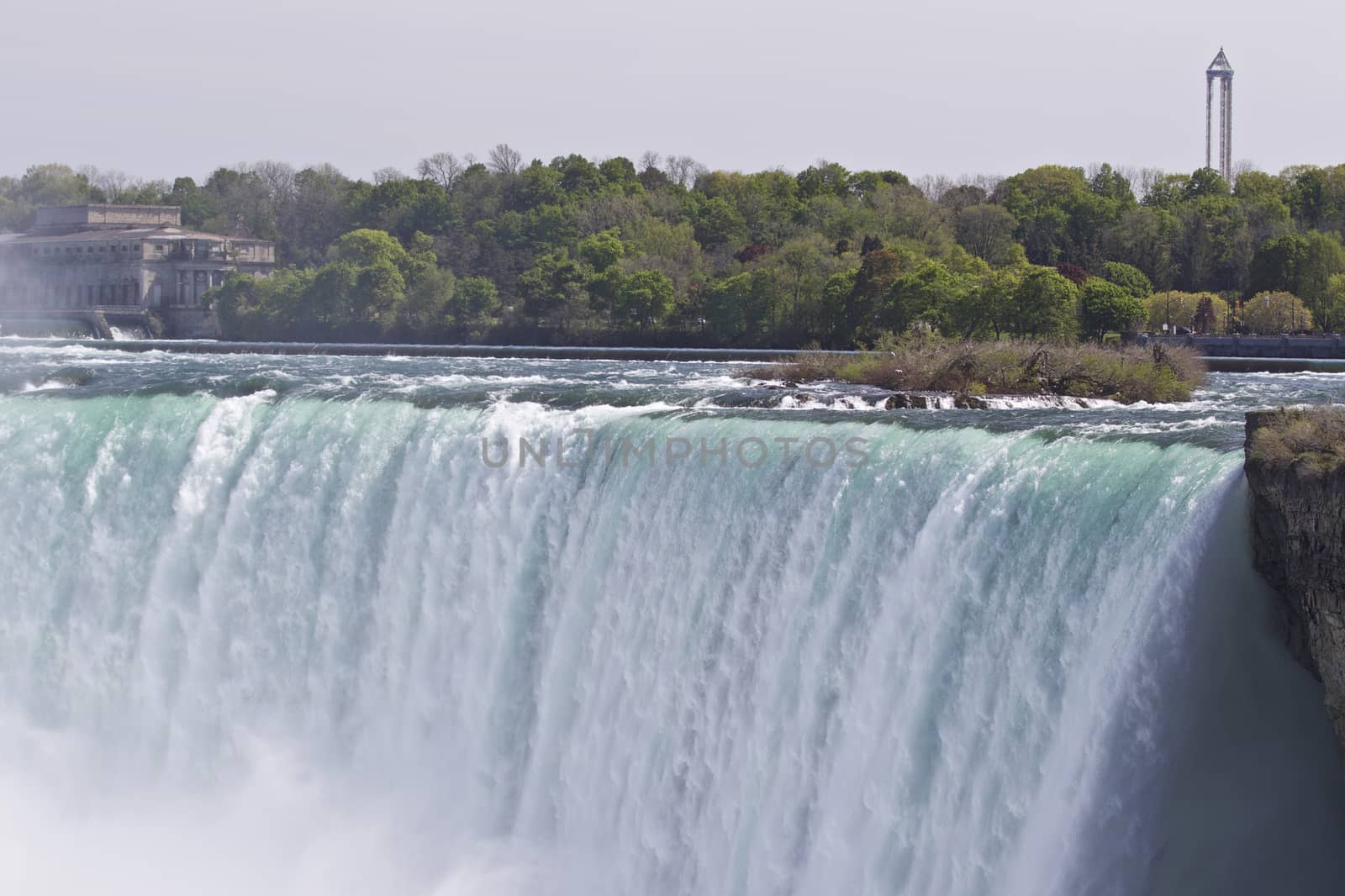 Beautiful isolated photo of the amazing Niagara falls Canadian side