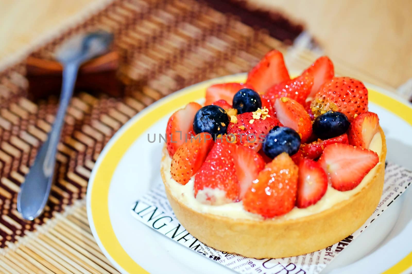 mini strawberry pie on the table