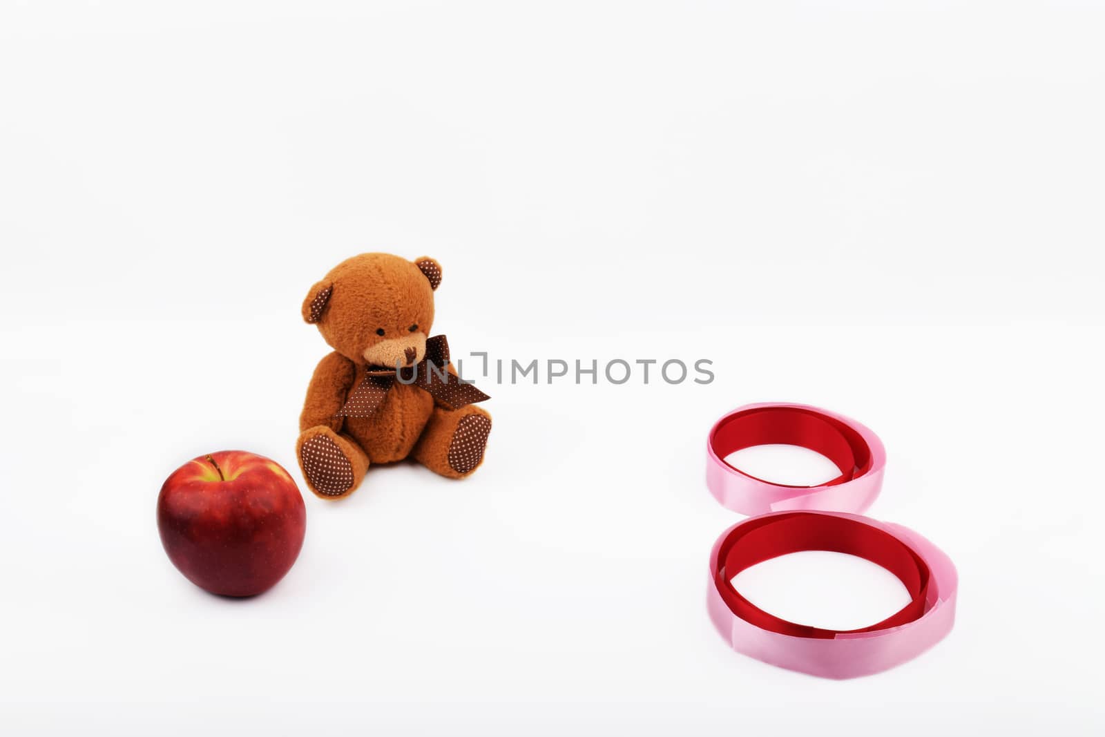 Mock up objects on the white background, topic - International Women's Day. Front view