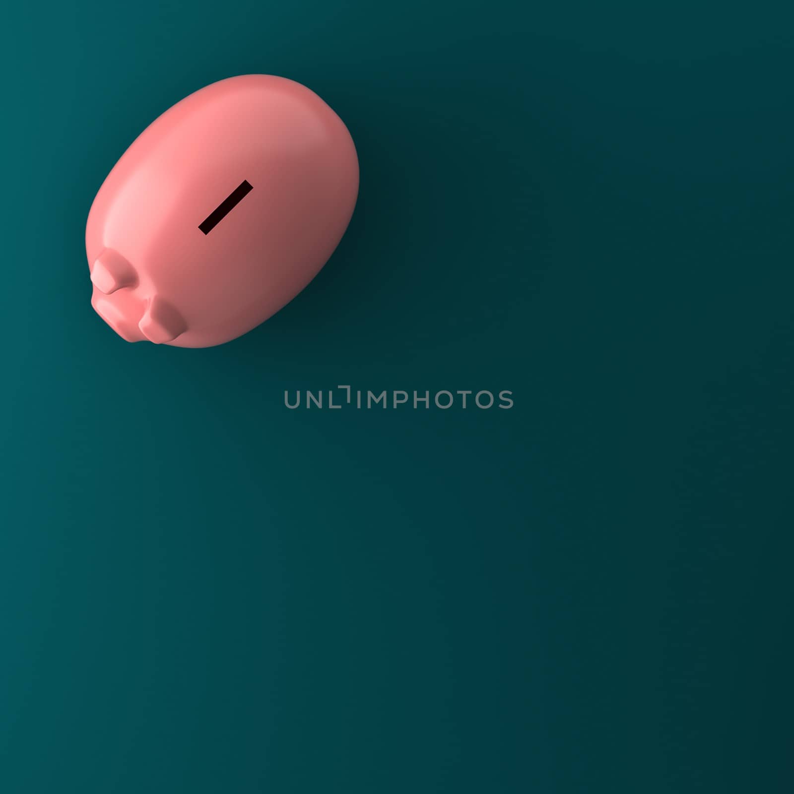 PIGGY BANK ON CYAN BACKGROUND by PrettyTG