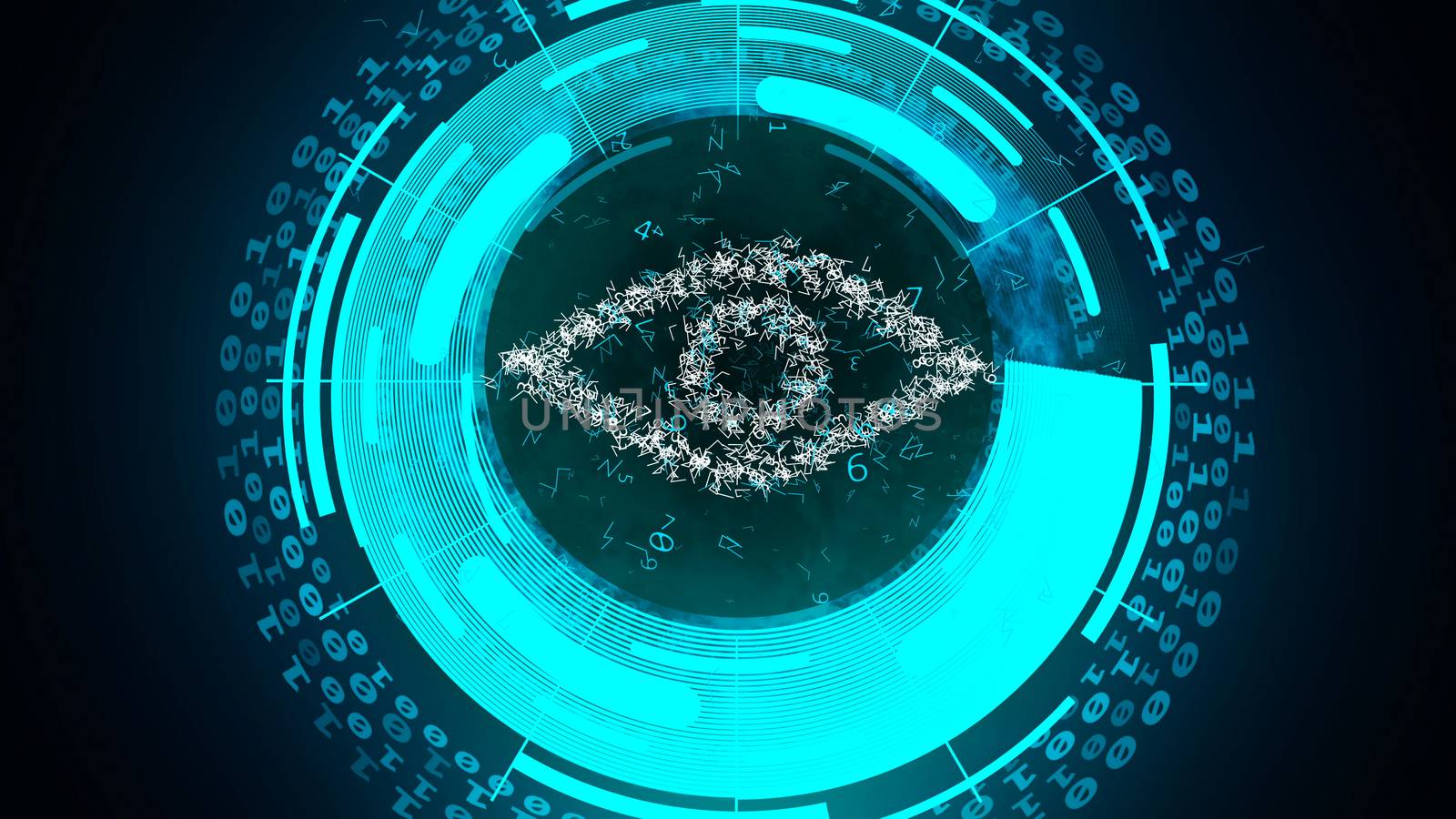 3d rendering of future technology. Cyber eye watch on you.