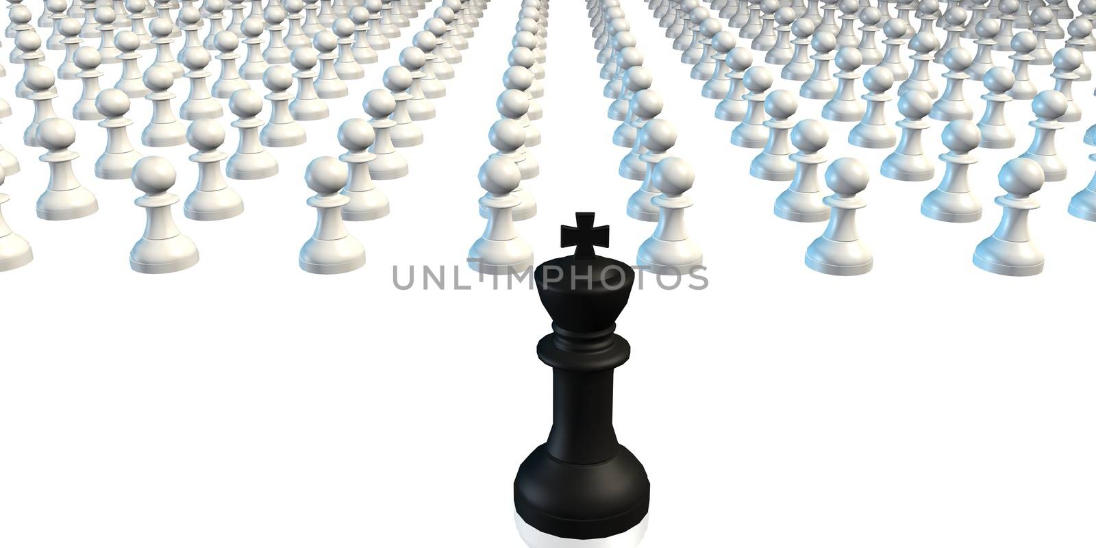 Leadership King Leading Pawns Chess Business Concept