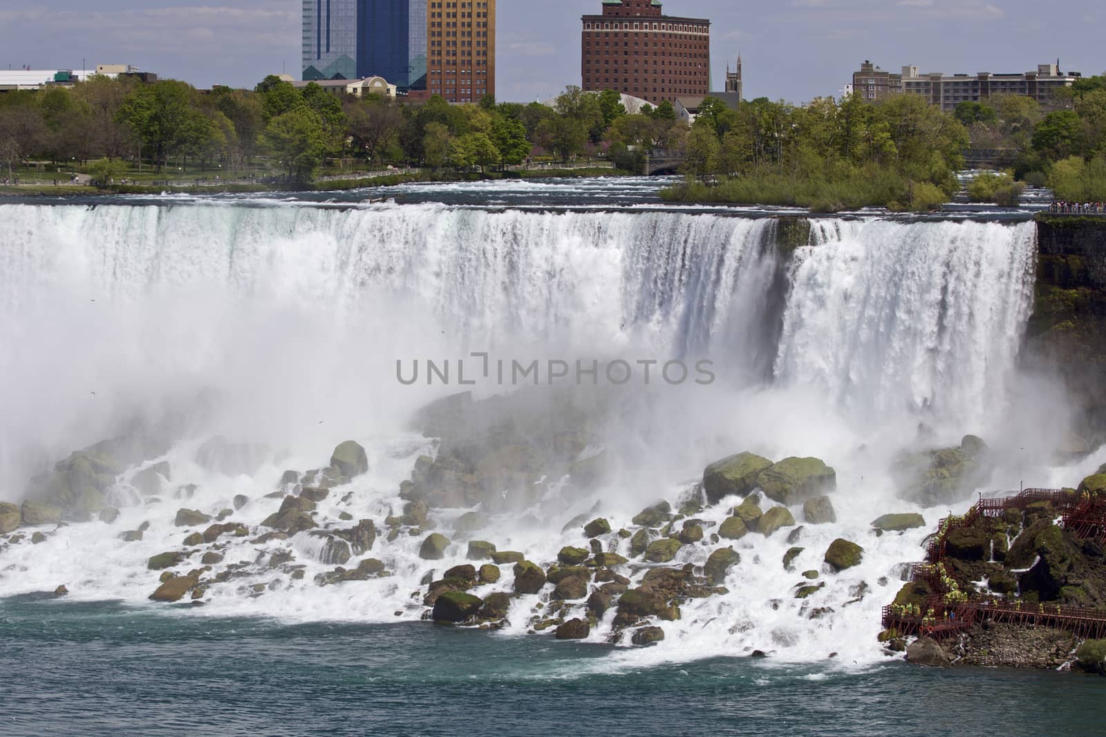 Beautiful background with the amazing Niagara waterfall US side by teo