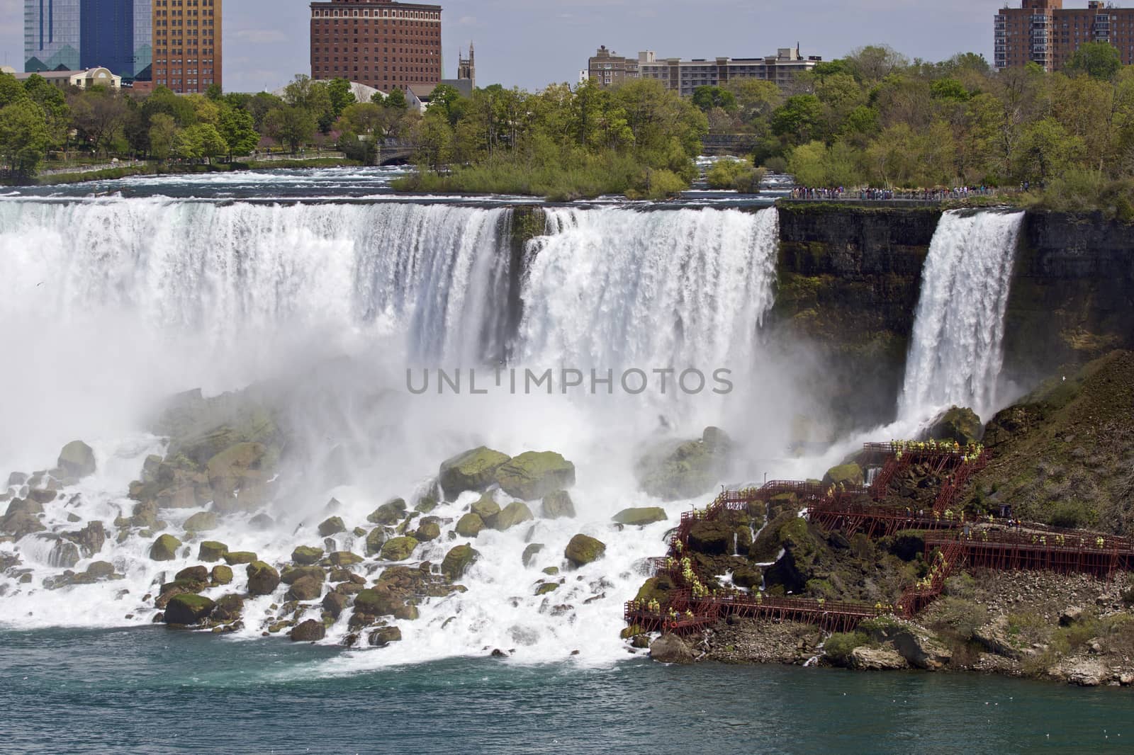 Beautiful isolated photo of the amazing Niagara waterfall US side by teo