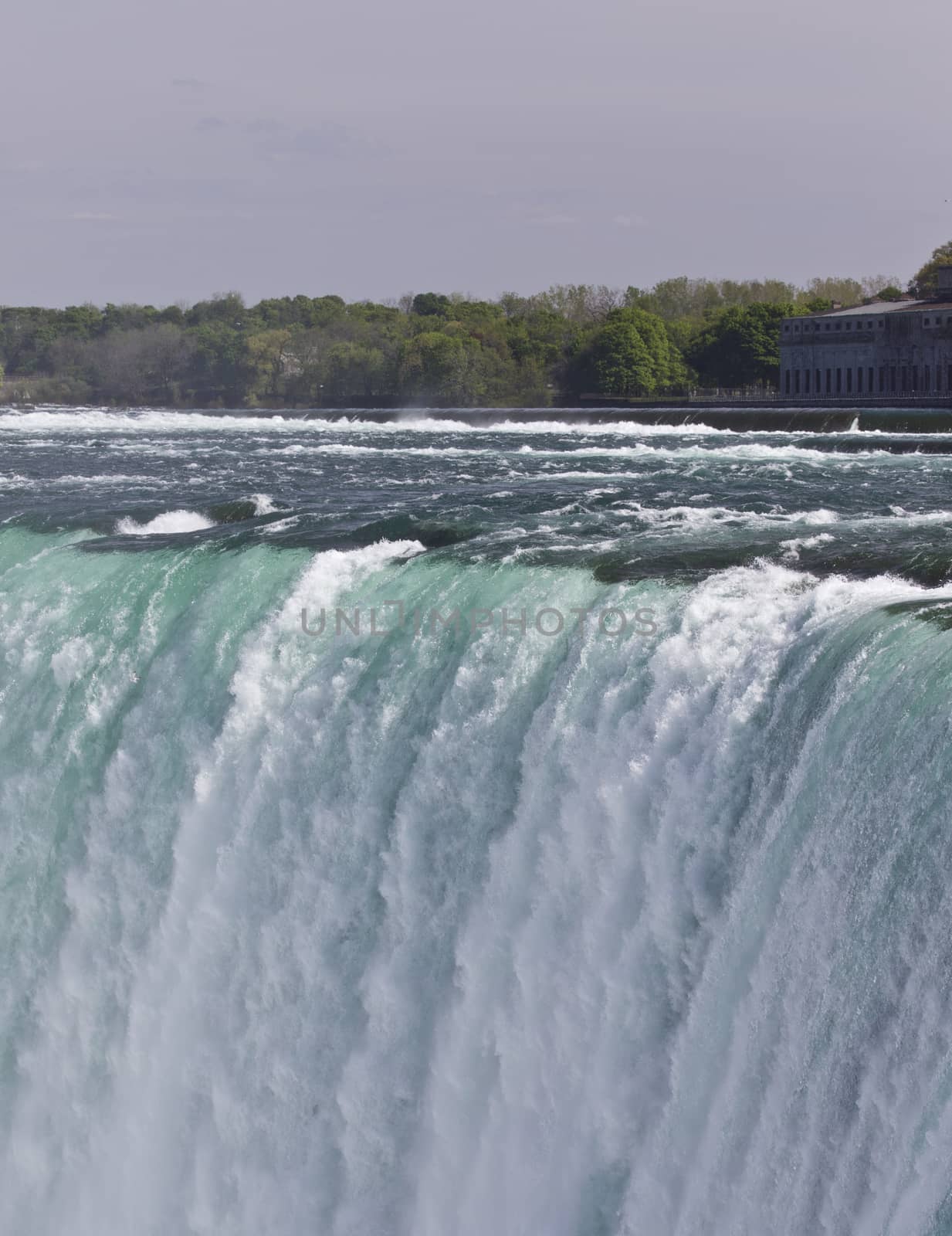 Beautiful isolated photo of the amazing Niagara falls Canadian side