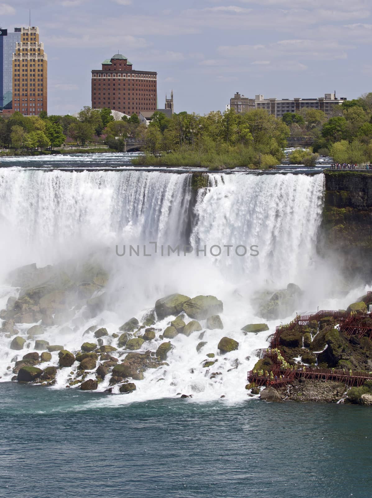 Beautiful background with the amazing Niagara waterfall US side by teo