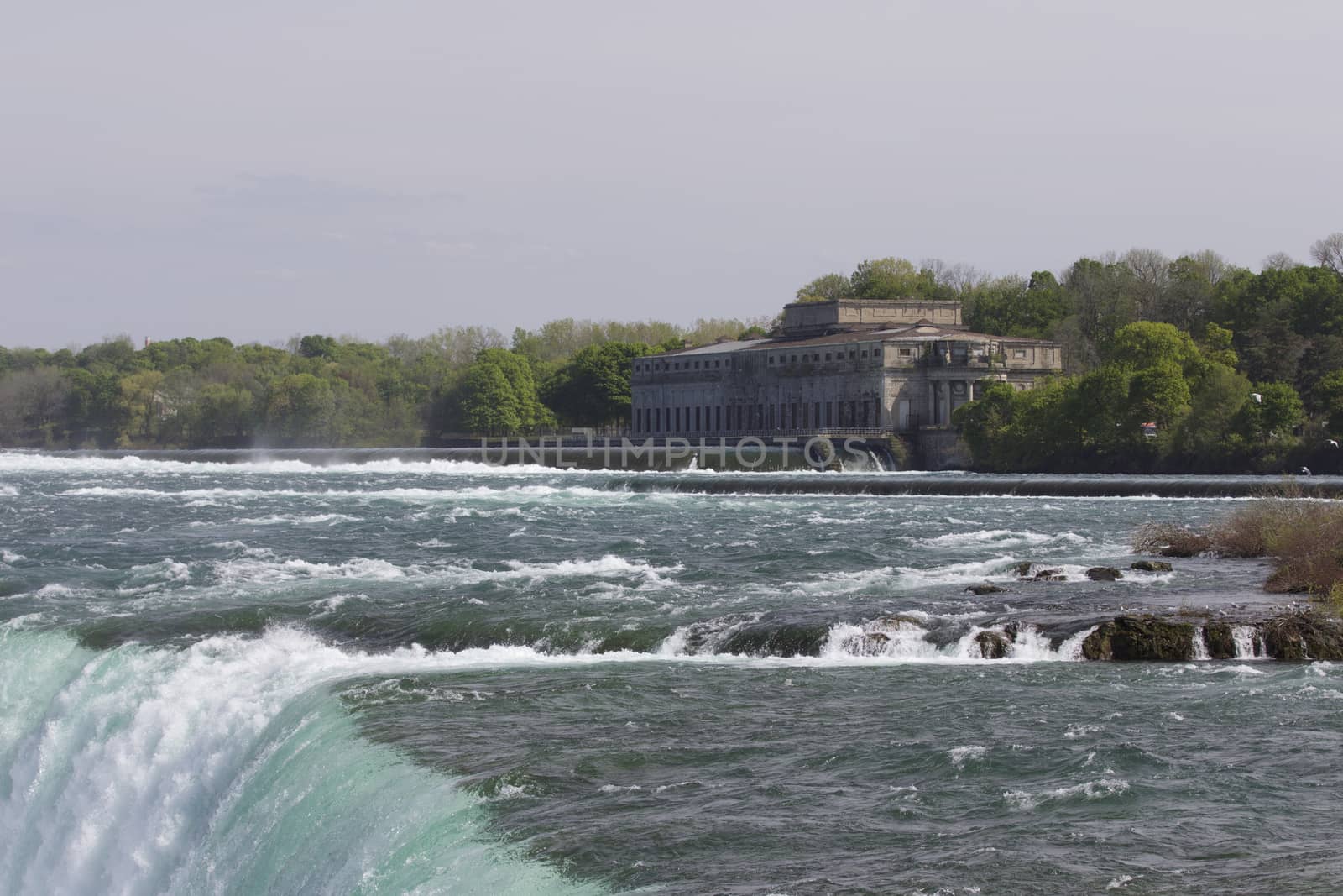 Beautiful isolated photo of the amazing Niagara falls Canadian side