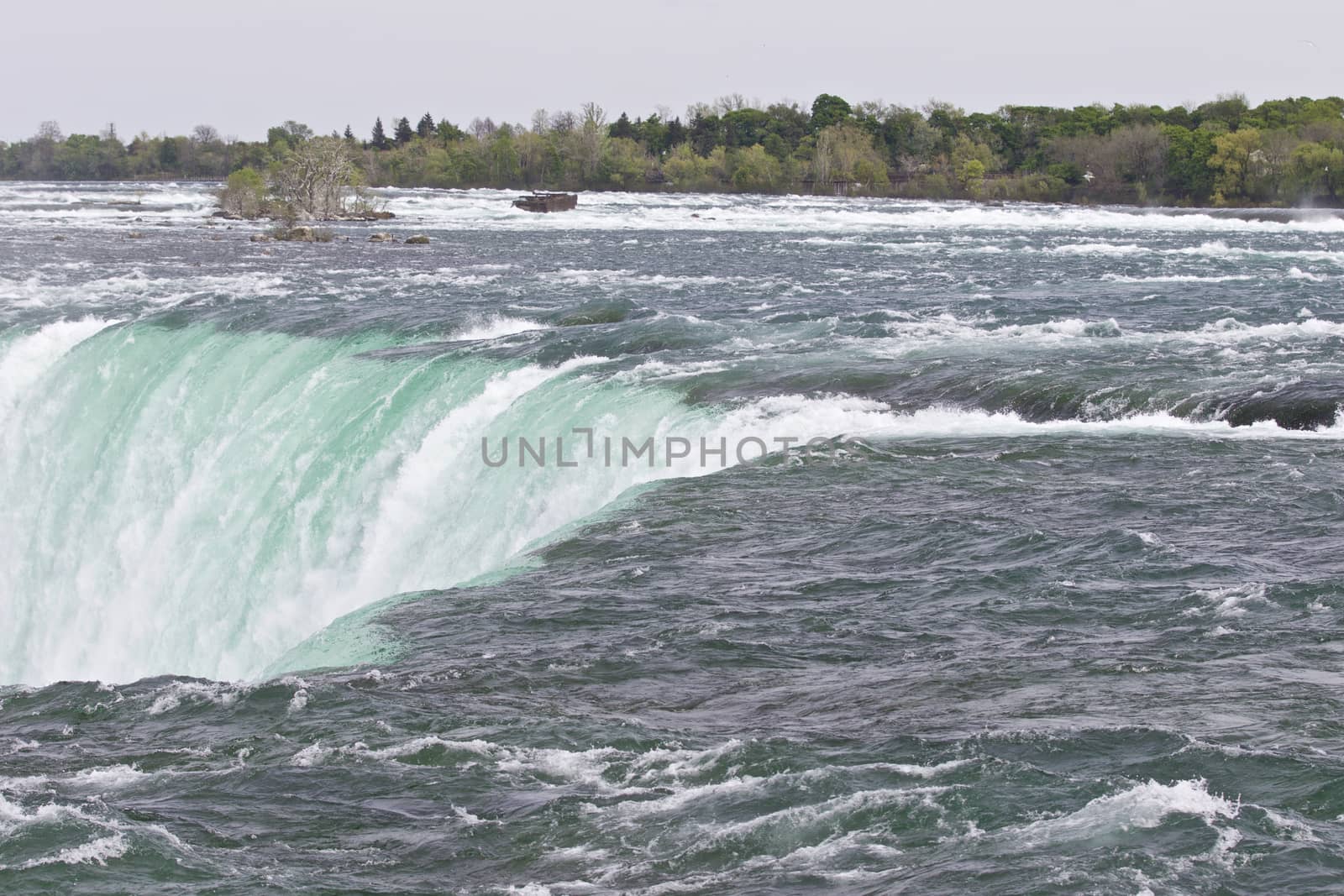 Beautiful isolated photo of the amazing Niagara falls Canadian side