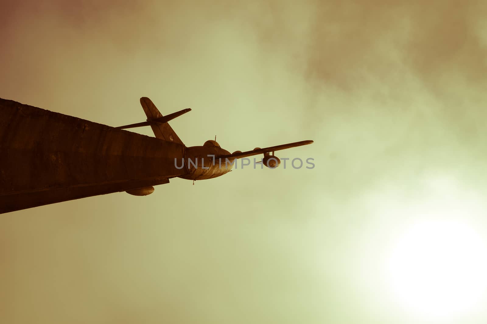 the plane takes off into the sky a monument to the pilots by Oleczka11