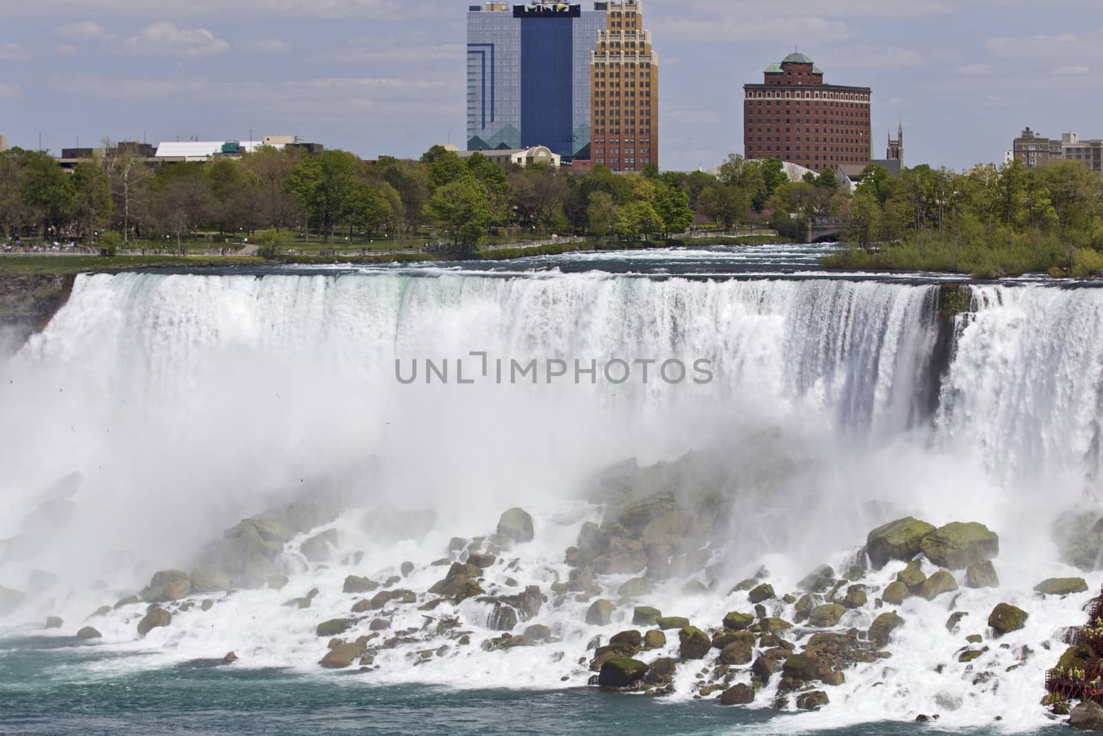 Beautiful isolated image of the amazing Niagara waterfall US side by teo
