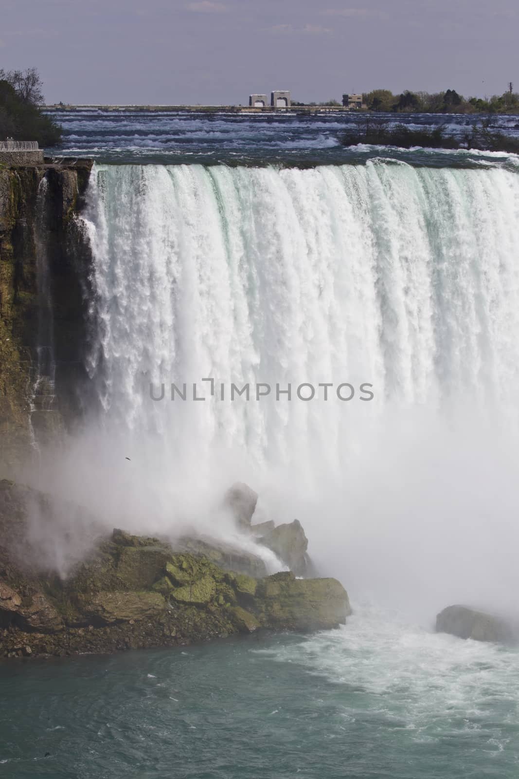 Beautiful isolated photo of the amazing Niagara falls Canadian side