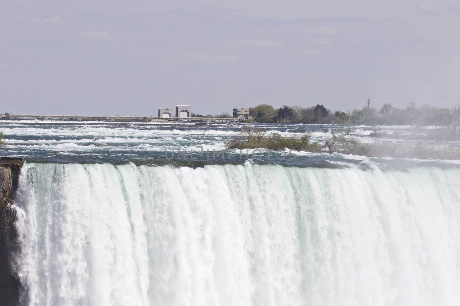 Beautiful isolated photo of the amazing Niagara falls Canadian side