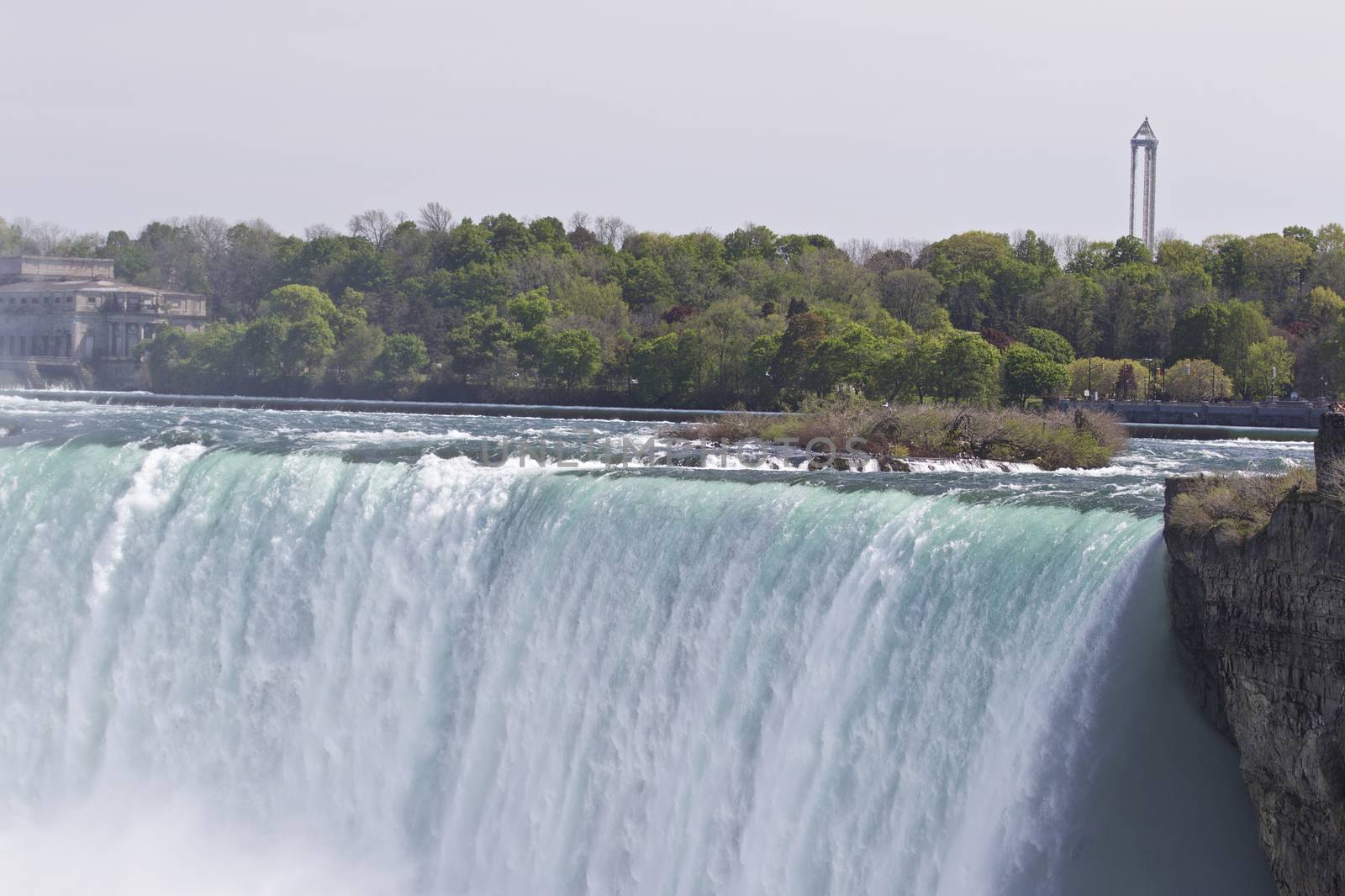 Beautiful isolated photo of the amazing Niagara falls Canadian side