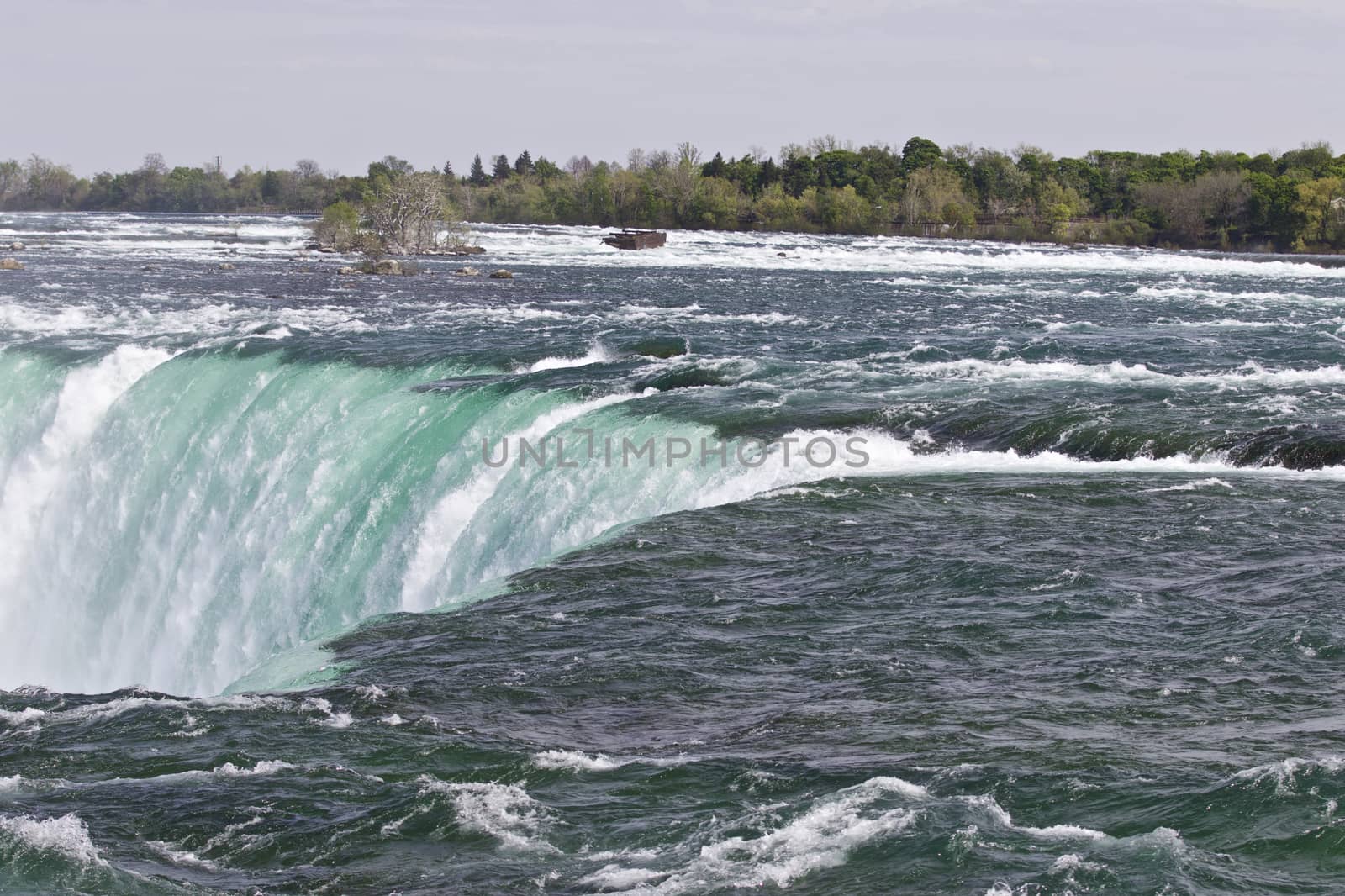 Beautiful isolated picture of the amazing Niagara falls Canadian side by teo