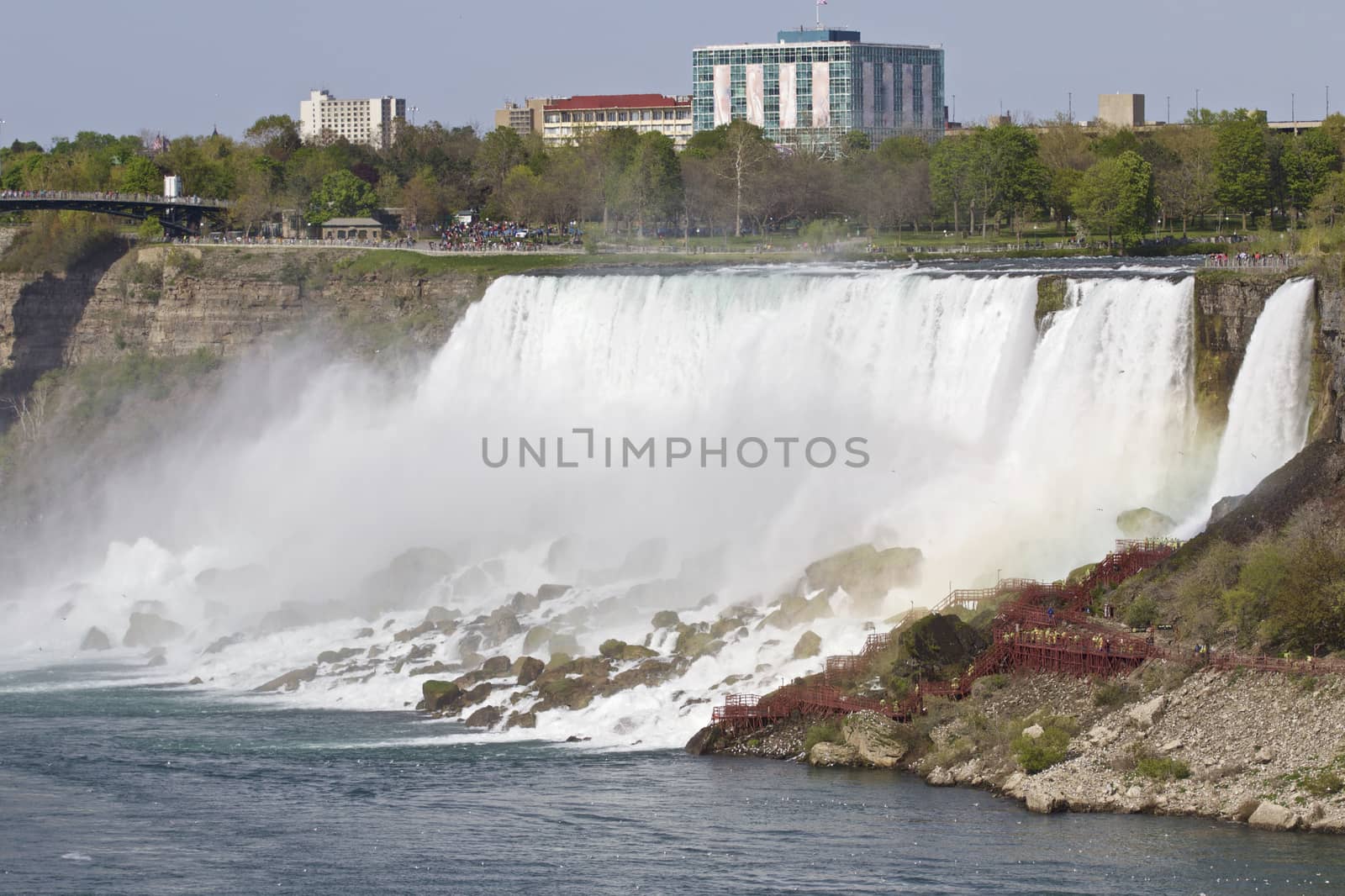 Beautiful background with the amazing Niagara waterfall US side by teo