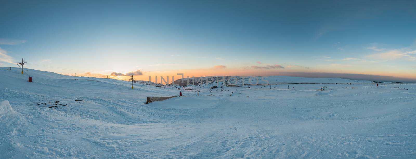 Panoramic view of the Ski Resort during sunset at Serra da Estre by homydesign