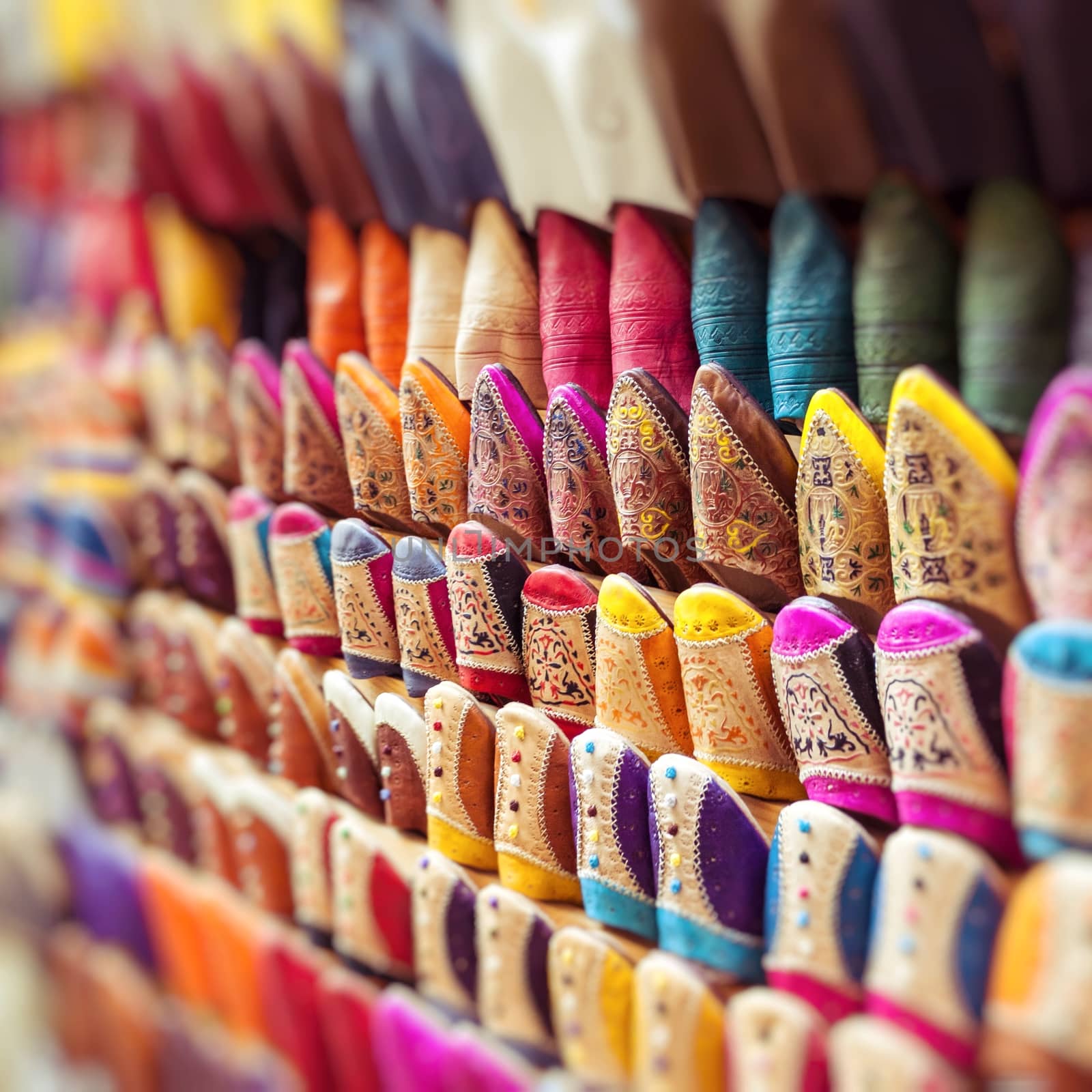 Colourful Moroccan slippers, Marrakesh by mariusz_prusaczyk