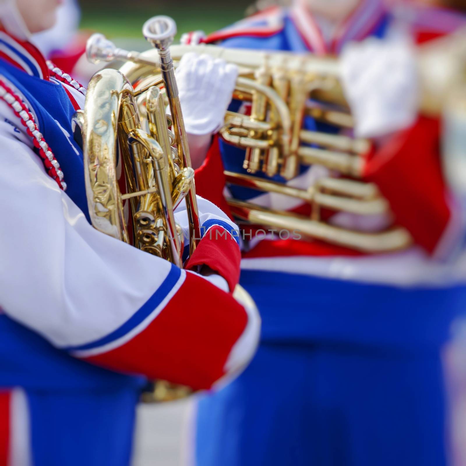 Brass Band in uniform performing  by mariusz_prusaczyk