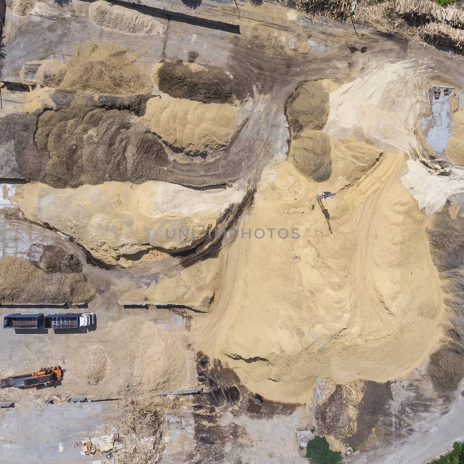 Aerial view over the sandpit. Industrial place in Poland. by mariusz_prusaczyk