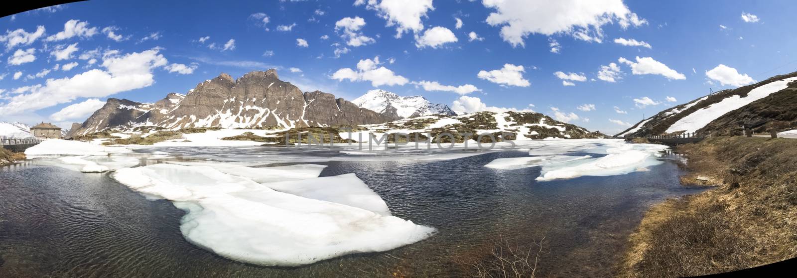 San Bernardino pass, Switzerland : Lake San Bernardino during thawing of the water.