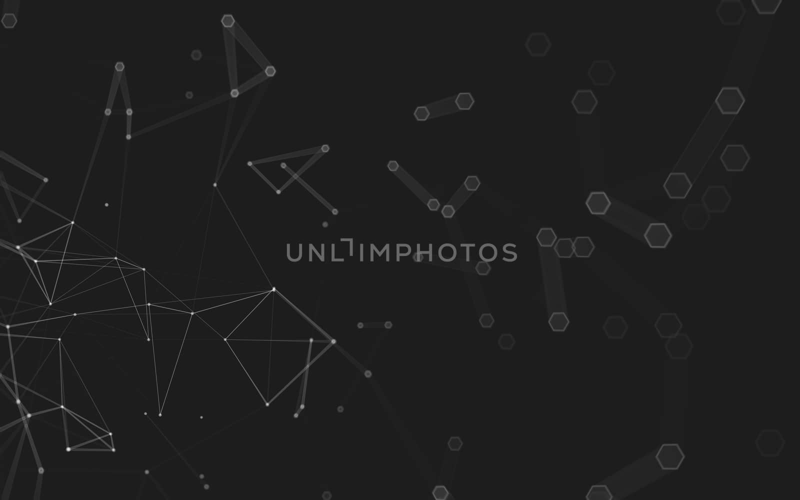 Abstract polygonal space low poly dark background, 3d rendering by teerawit