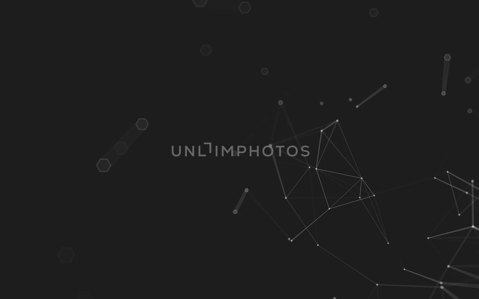 Abstract polygonal space low poly dark background with connecting dots and lines. Connection structure. 3d rendering