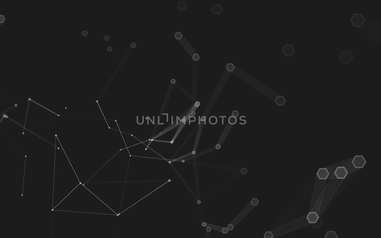 Abstract polygonal space low poly dark background with connecting dots and lines. Connection structure. 3d rendering