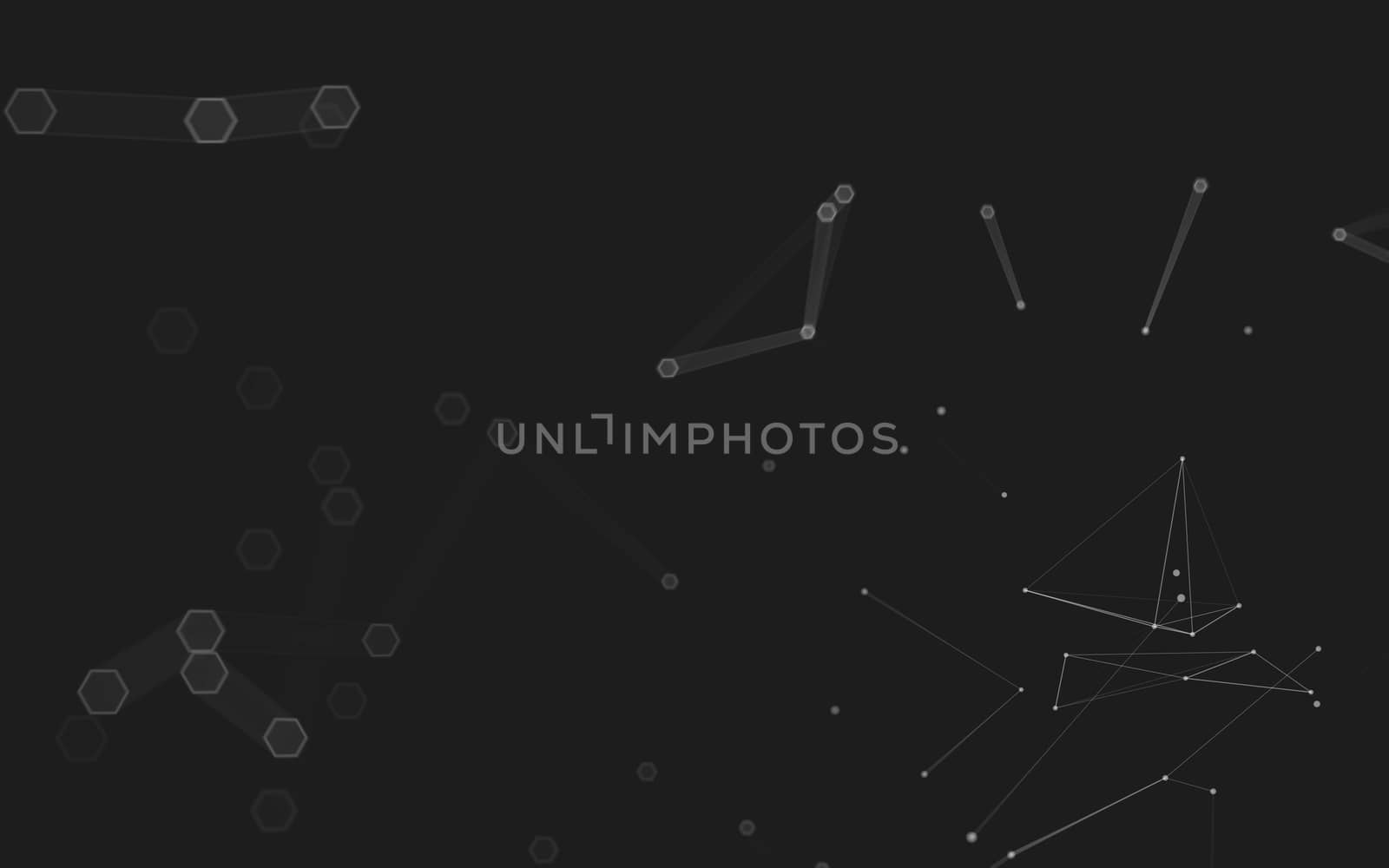 Abstract polygonal space low poly dark background, 3d rendering by teerawit