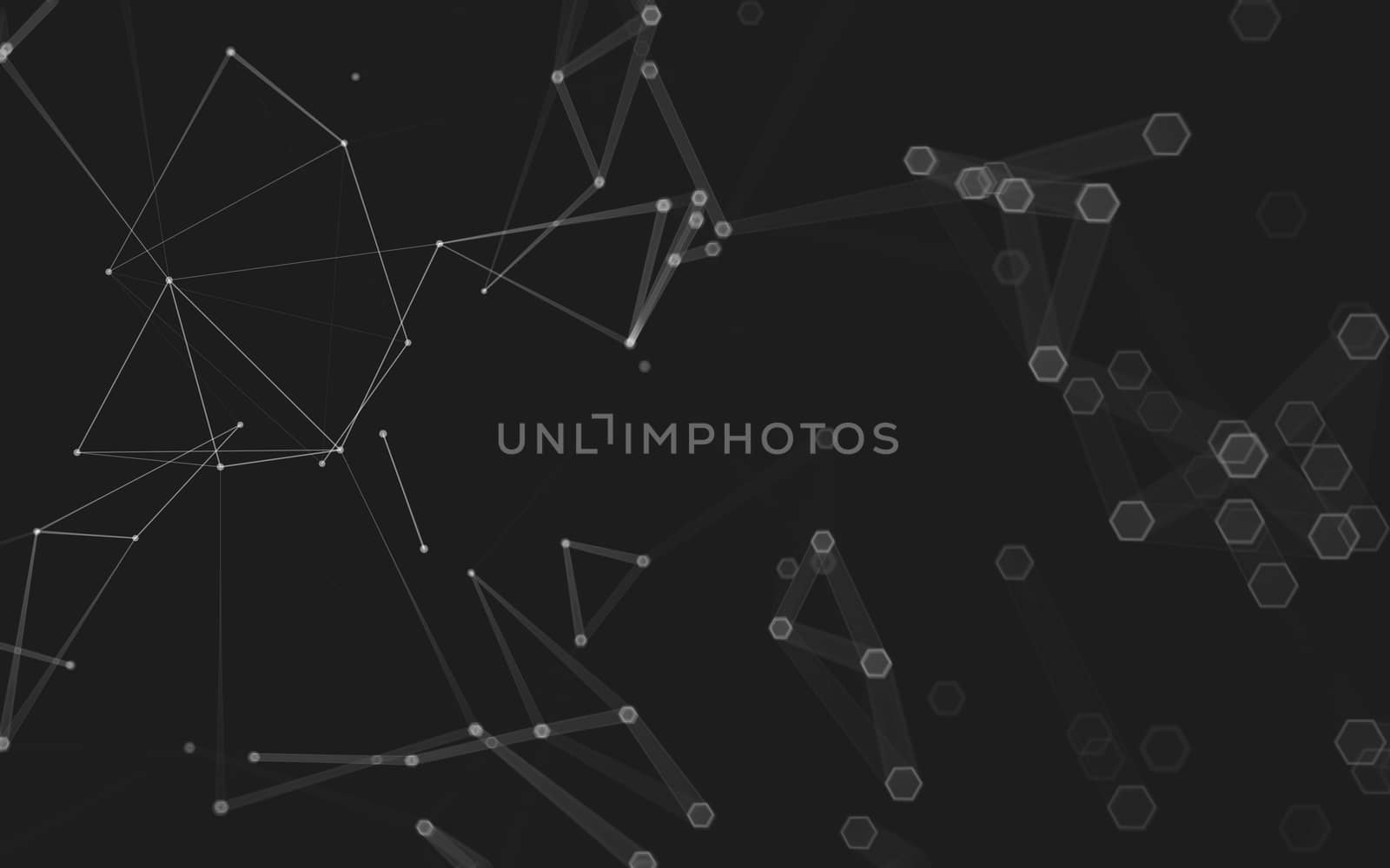 Abstract polygonal space low poly dark background with connecting dots and lines. Connection structure. 3d rendering