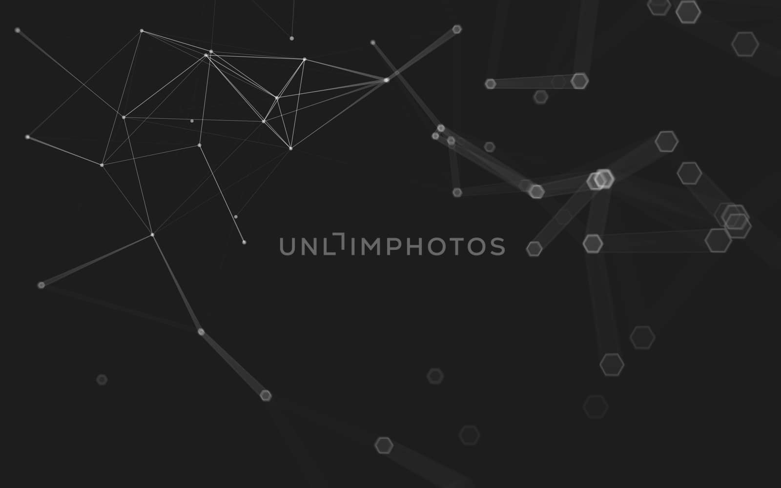 Abstract polygonal space low poly dark background with connecting dots and lines. Connection structure. 3d rendering