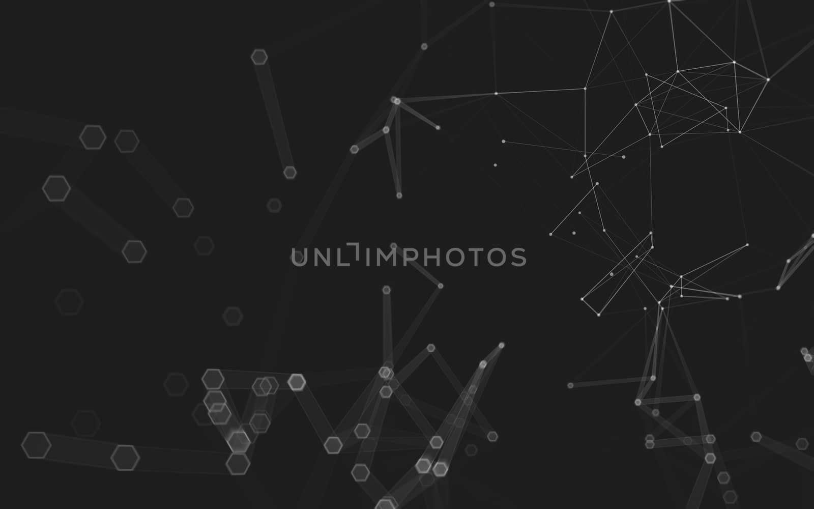 Abstract polygonal space low poly dark background with connecting dots and lines. Connection structure. 3d rendering