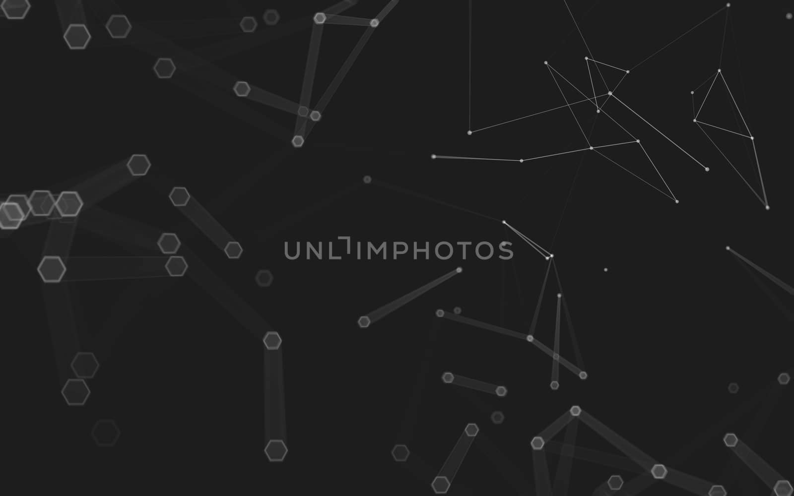 Abstract polygonal space low poly dark background with connecting dots and lines. Connection structure. 3d rendering