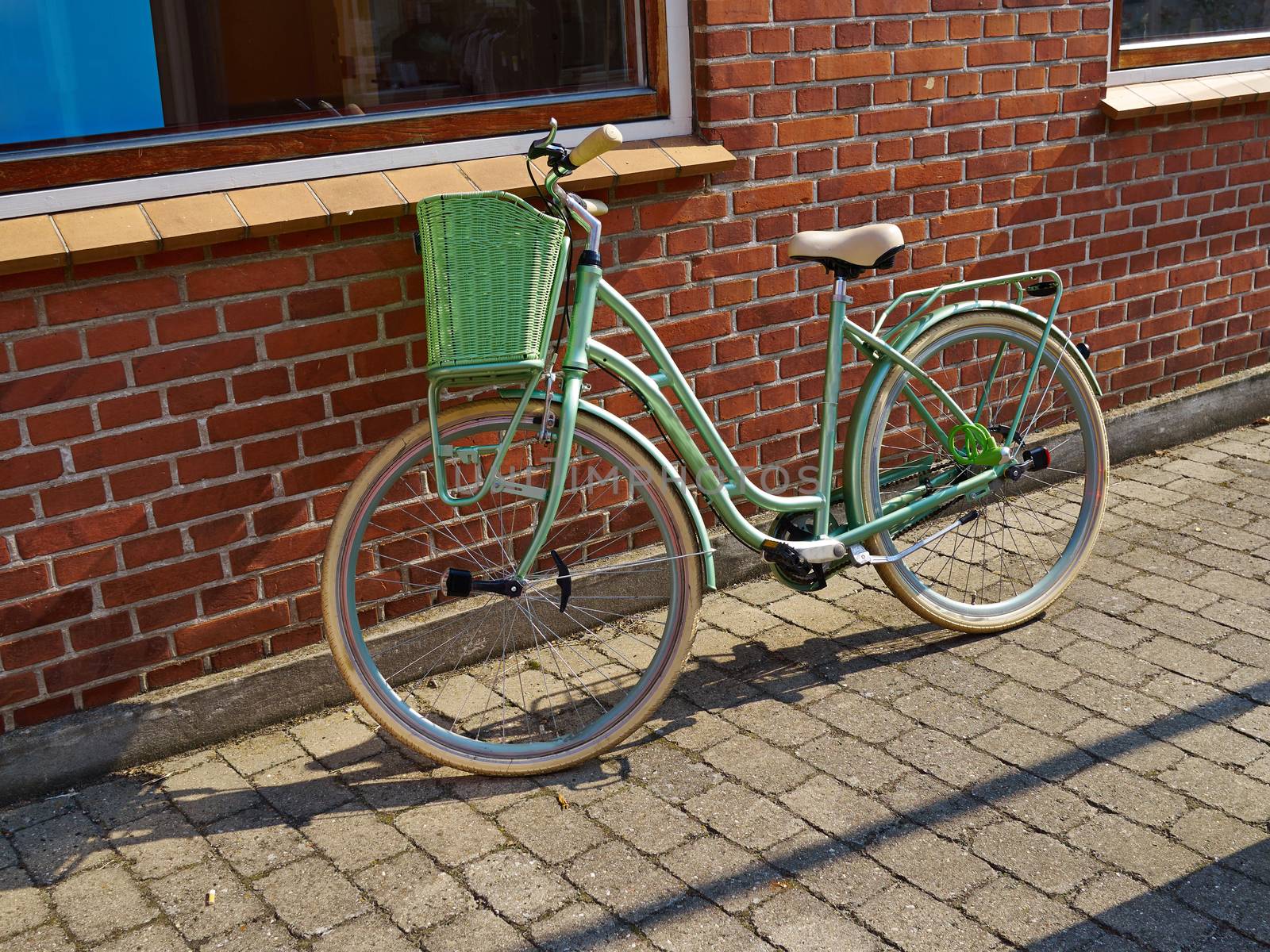 Vintage Classical  Retro Style Bicycle in front of an old house Denmark                