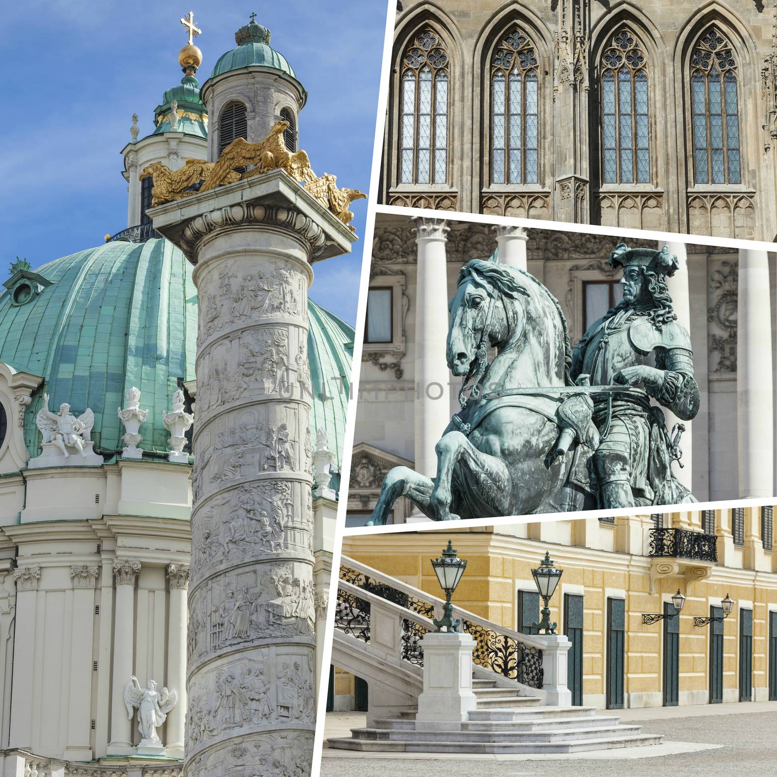 Collage of Vienna ( Austria ) images - travel background (my pho by mariusz_prusaczyk
