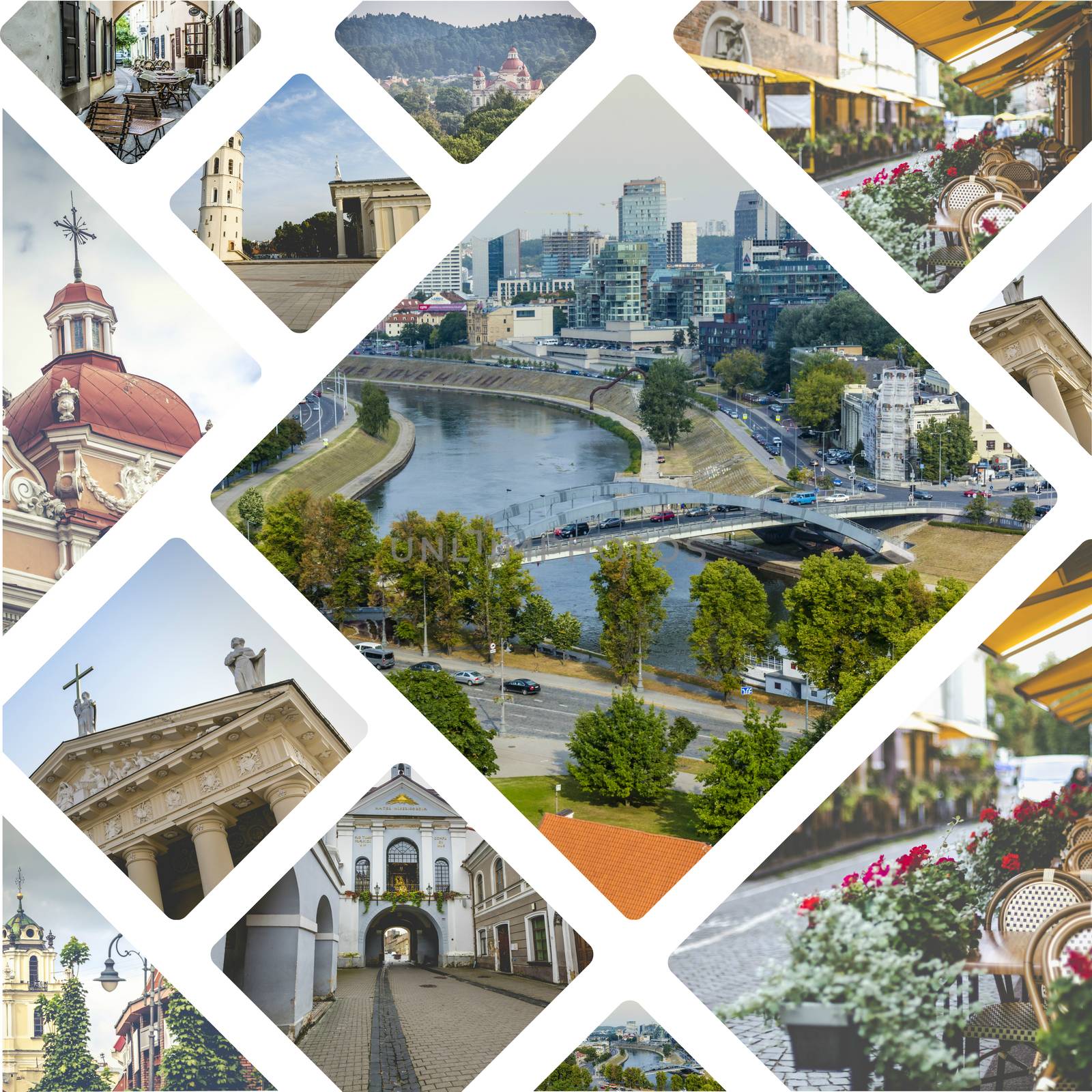 Collage of Vilnius (Lithuania) images - travel background (my ph by mariusz_prusaczyk