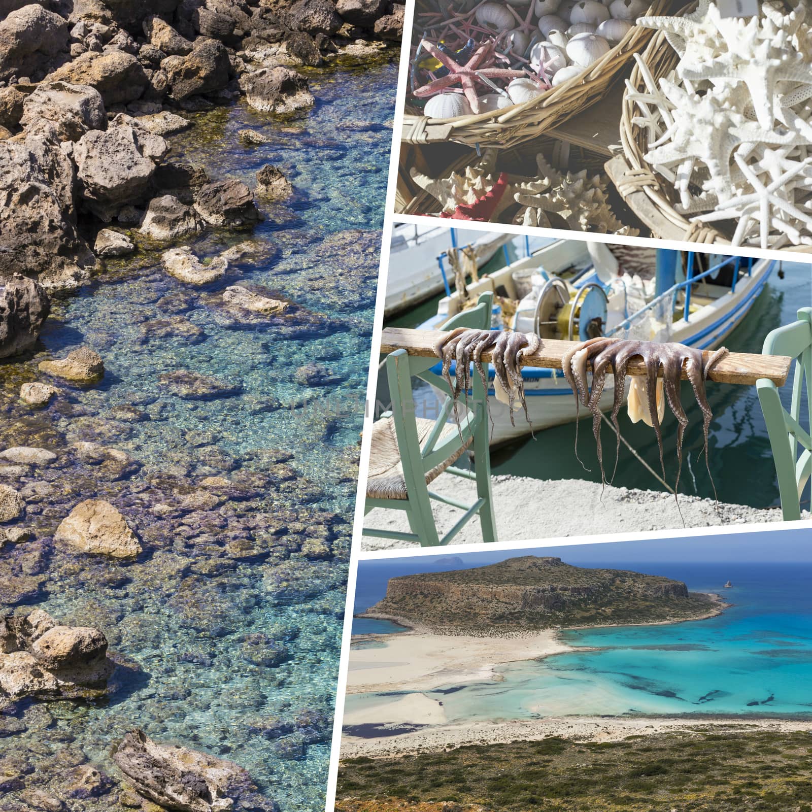 Collage of Crete (Greece) images - travel background (my photos)