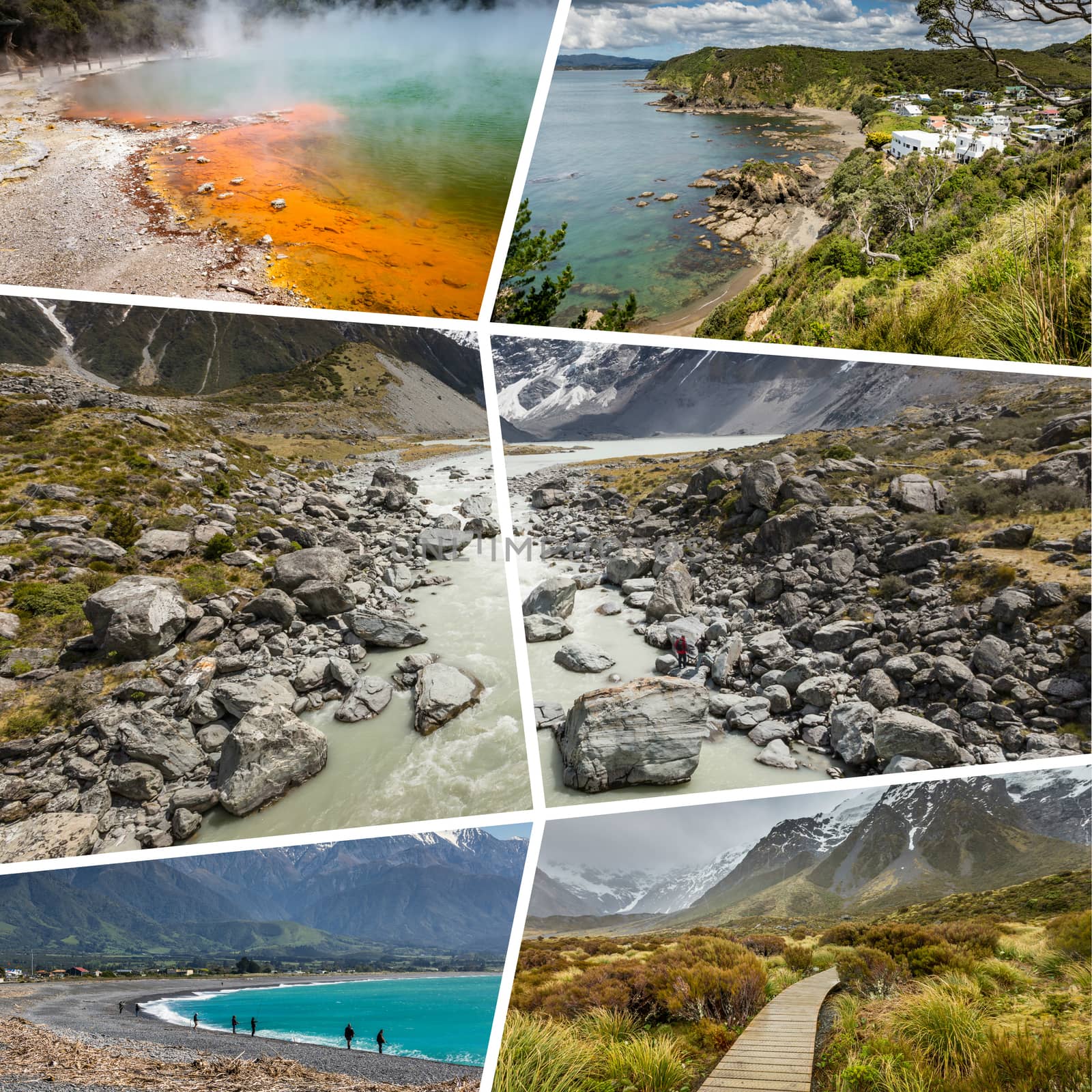 Collage of New Zealand images - travel background (my photos) by mariusz_prusaczyk