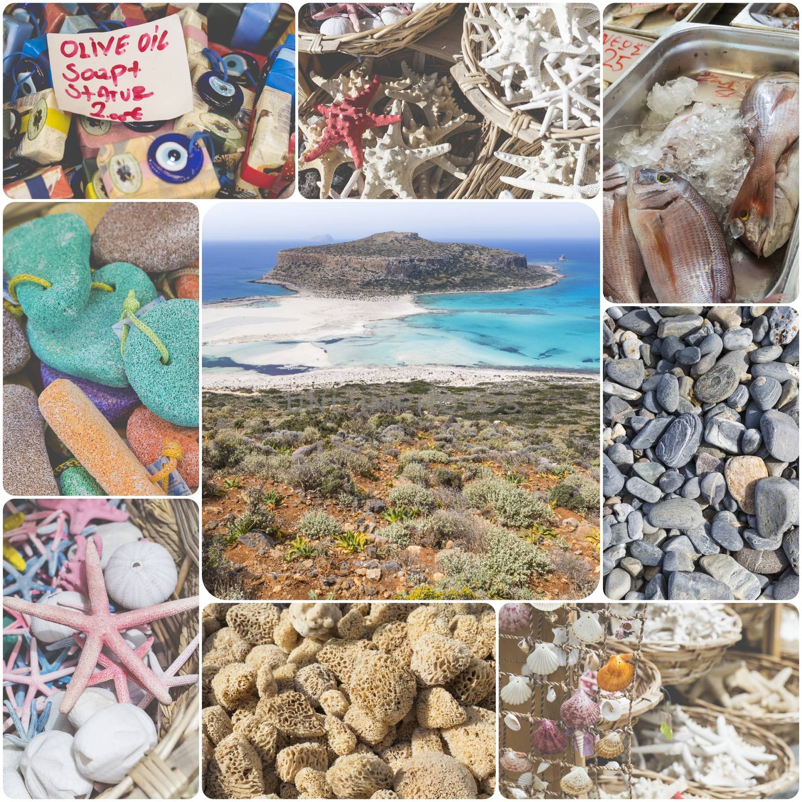 Collage of Crete (Greece) images - travel background (my photos) by mariusz_prusaczyk