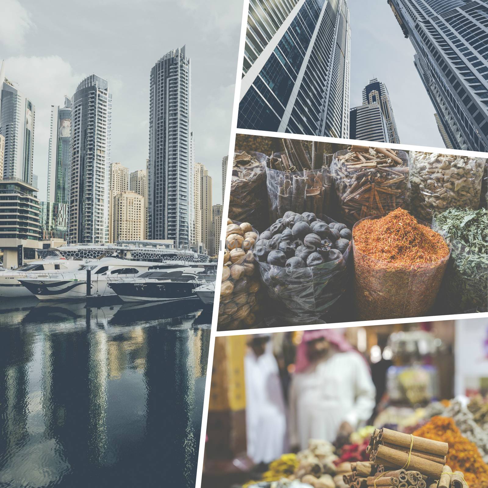 Collage of photos from Dubai. UAE

