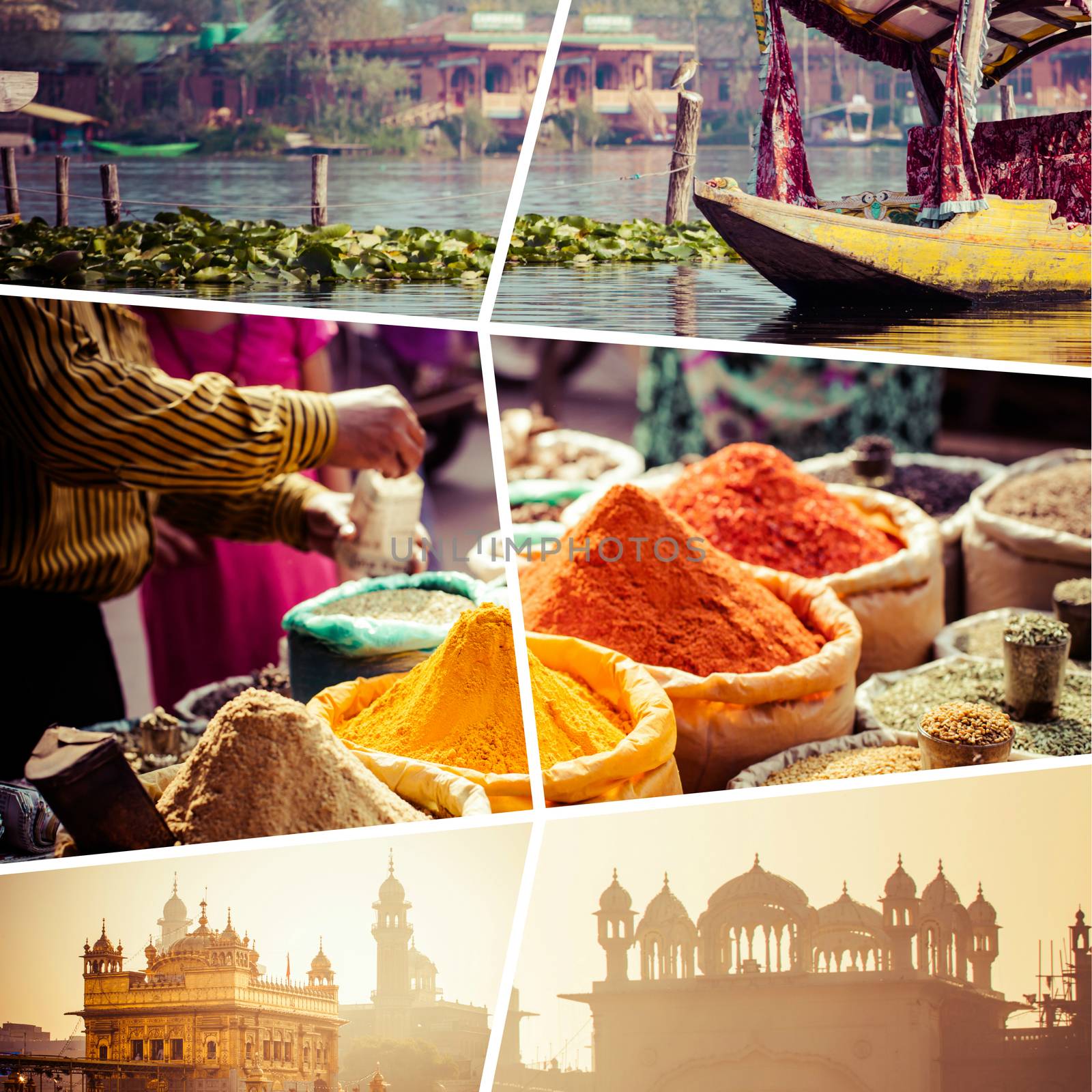 Collage of India images - travel background (my photos)

