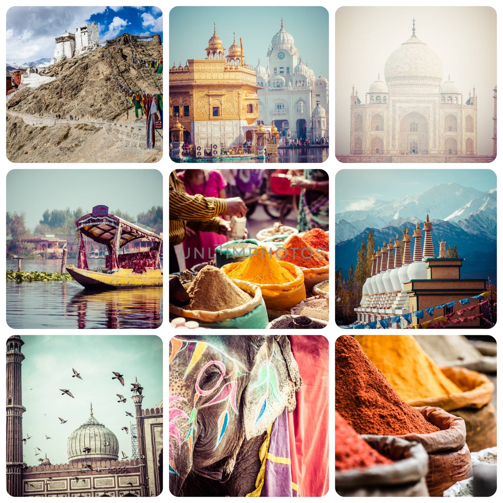 Collage of India images - travel background (my photos)