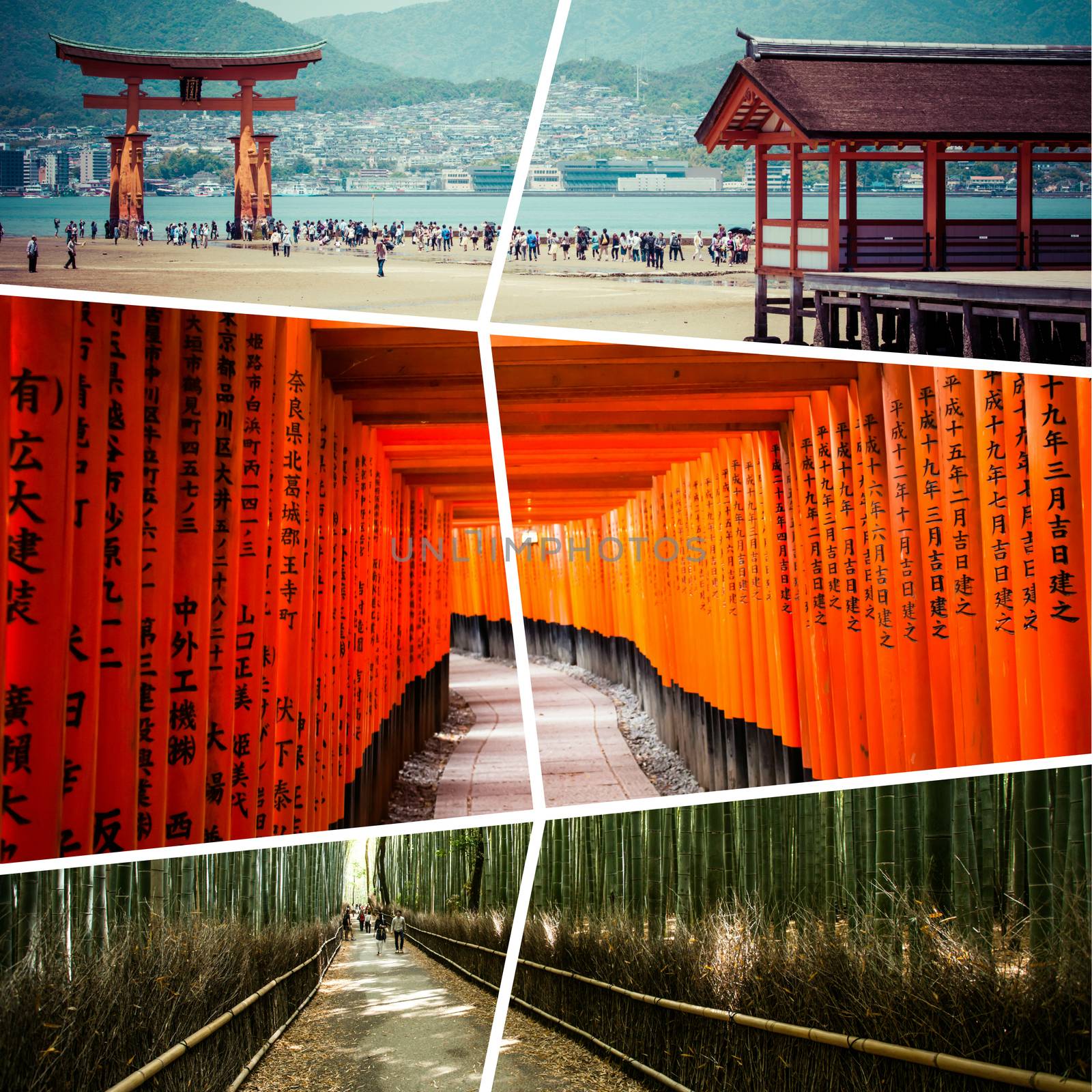 Collage of Japan images - travel background (my photos) by mariusz_prusaczyk