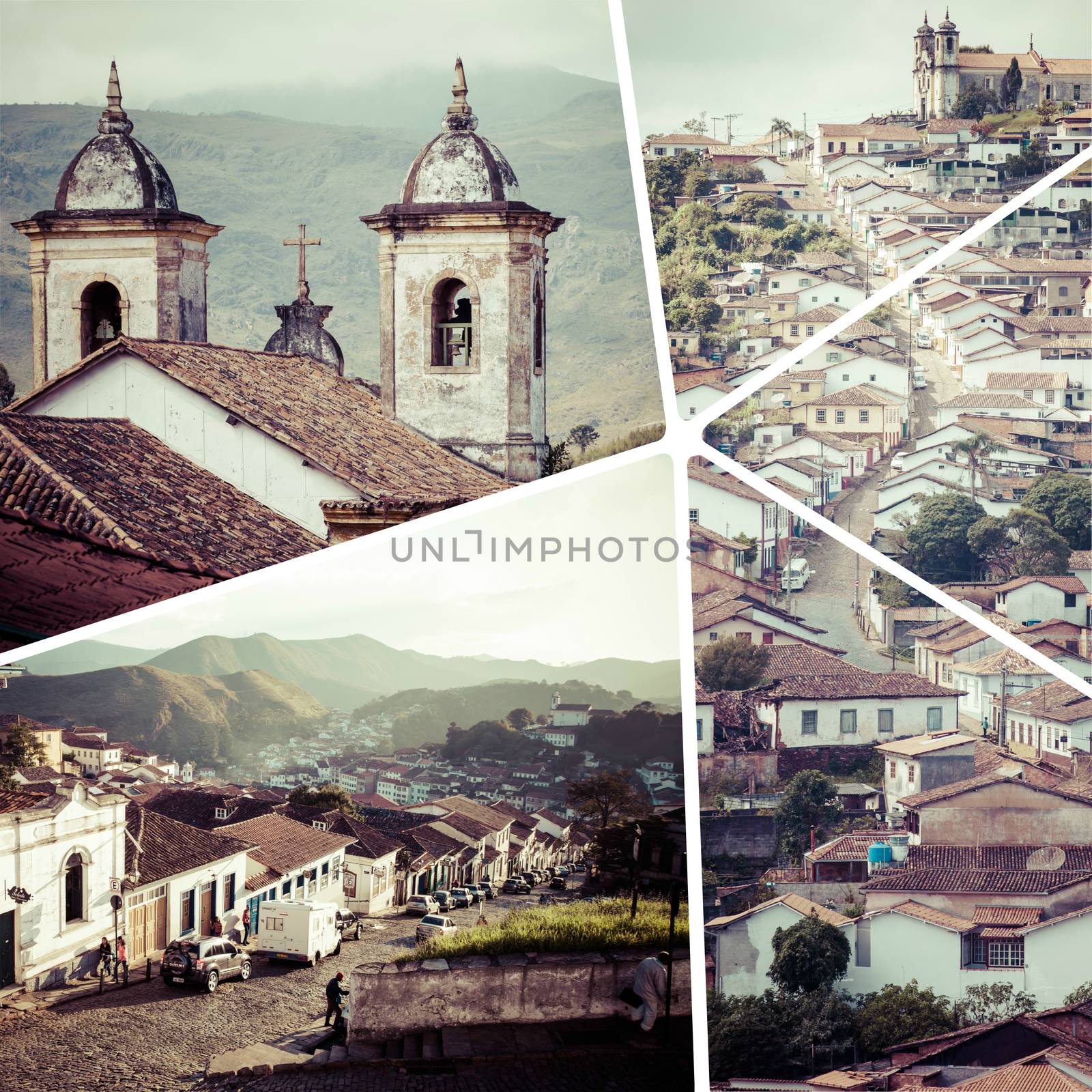 Collage of  Ouro Preto in Minas Gerais, Brazil images - travel b by mariusz_prusaczyk