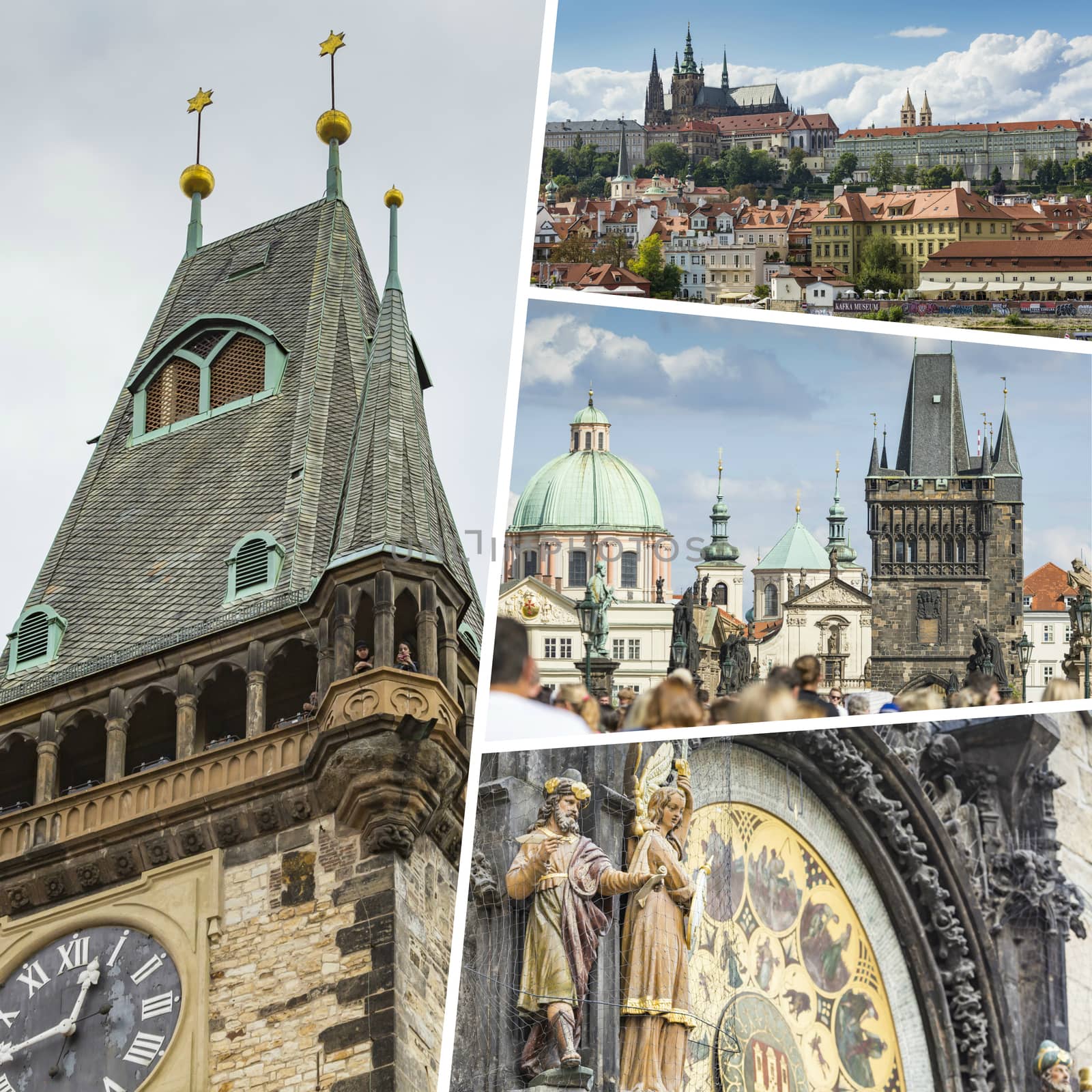 Collage of Prague ( Chech Republic ) images - travel background (my photos)