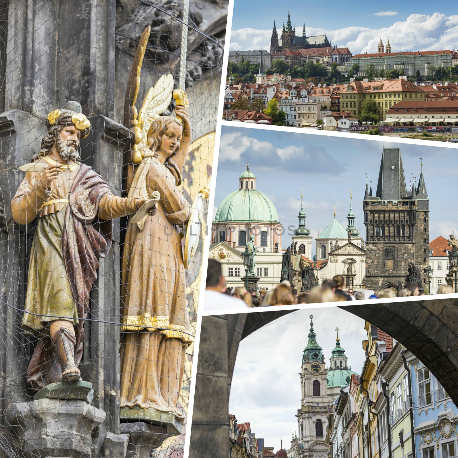 Collage of Prague ( Chech Republic ) images - travel background  by mariusz_prusaczyk