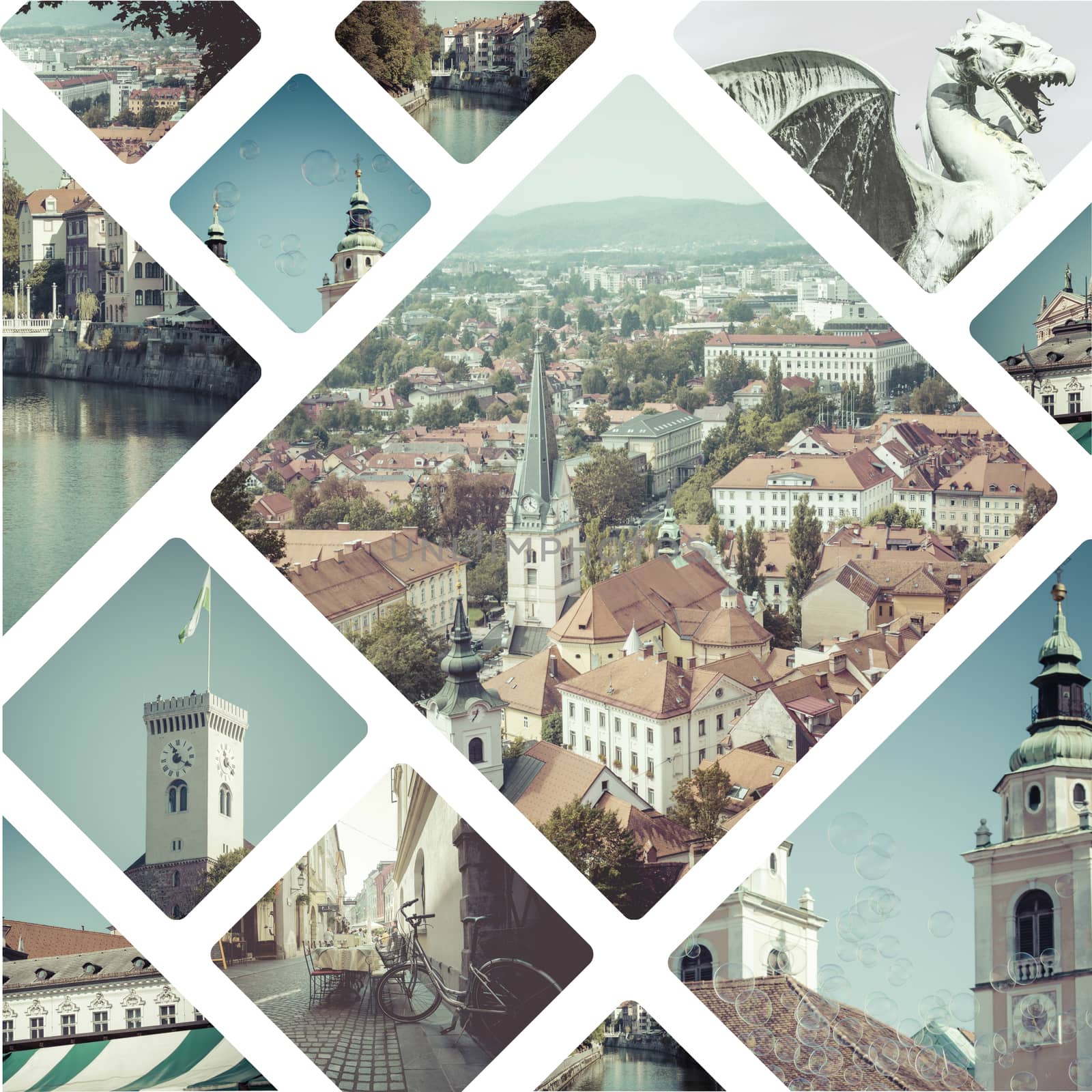 City of Ljubljana tourist postcard, capital of Slovenia by mariusz_prusaczyk