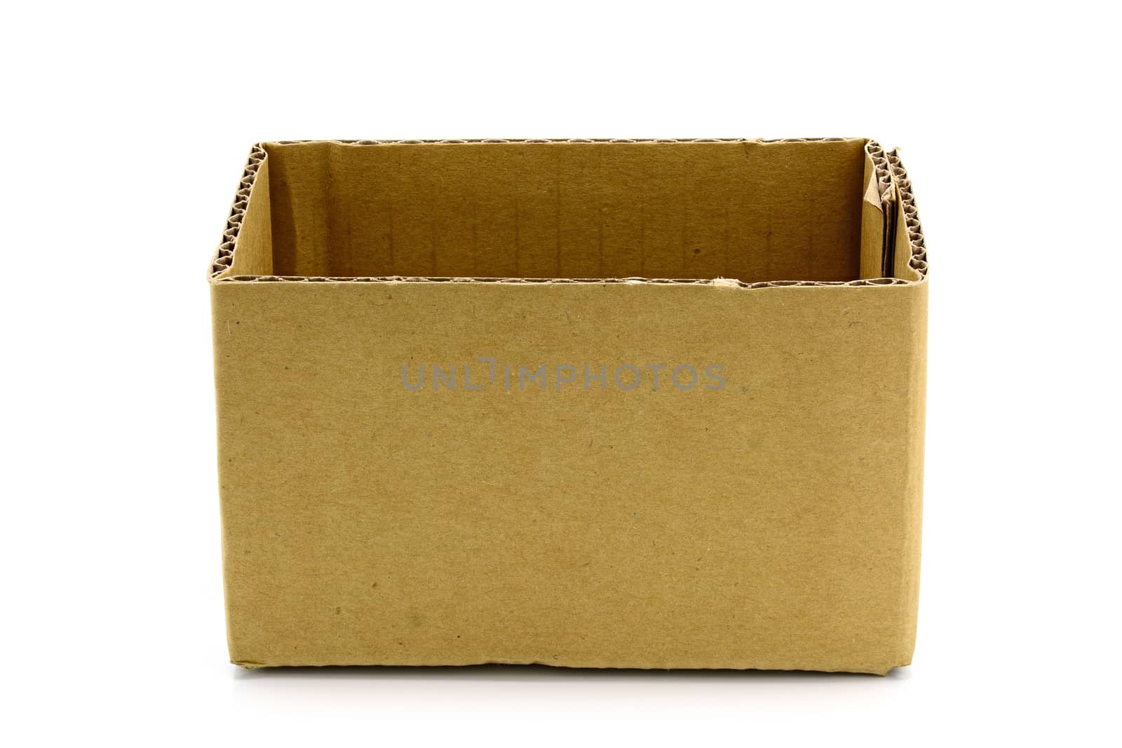 Emply cardboard box on white by ipuwadol